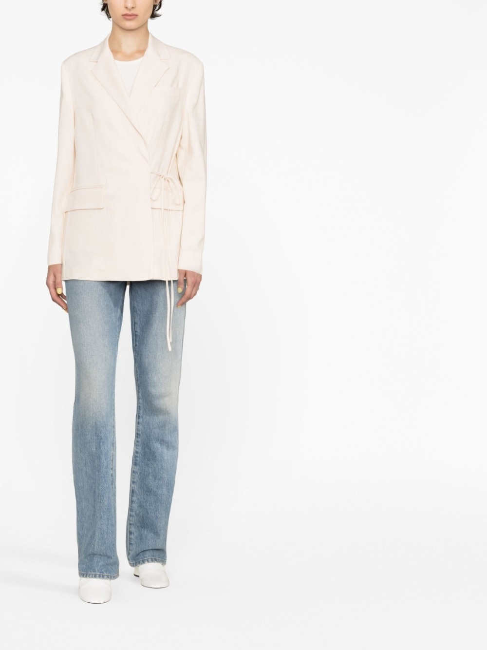 single-breasted tie-fastening blazer - 2
