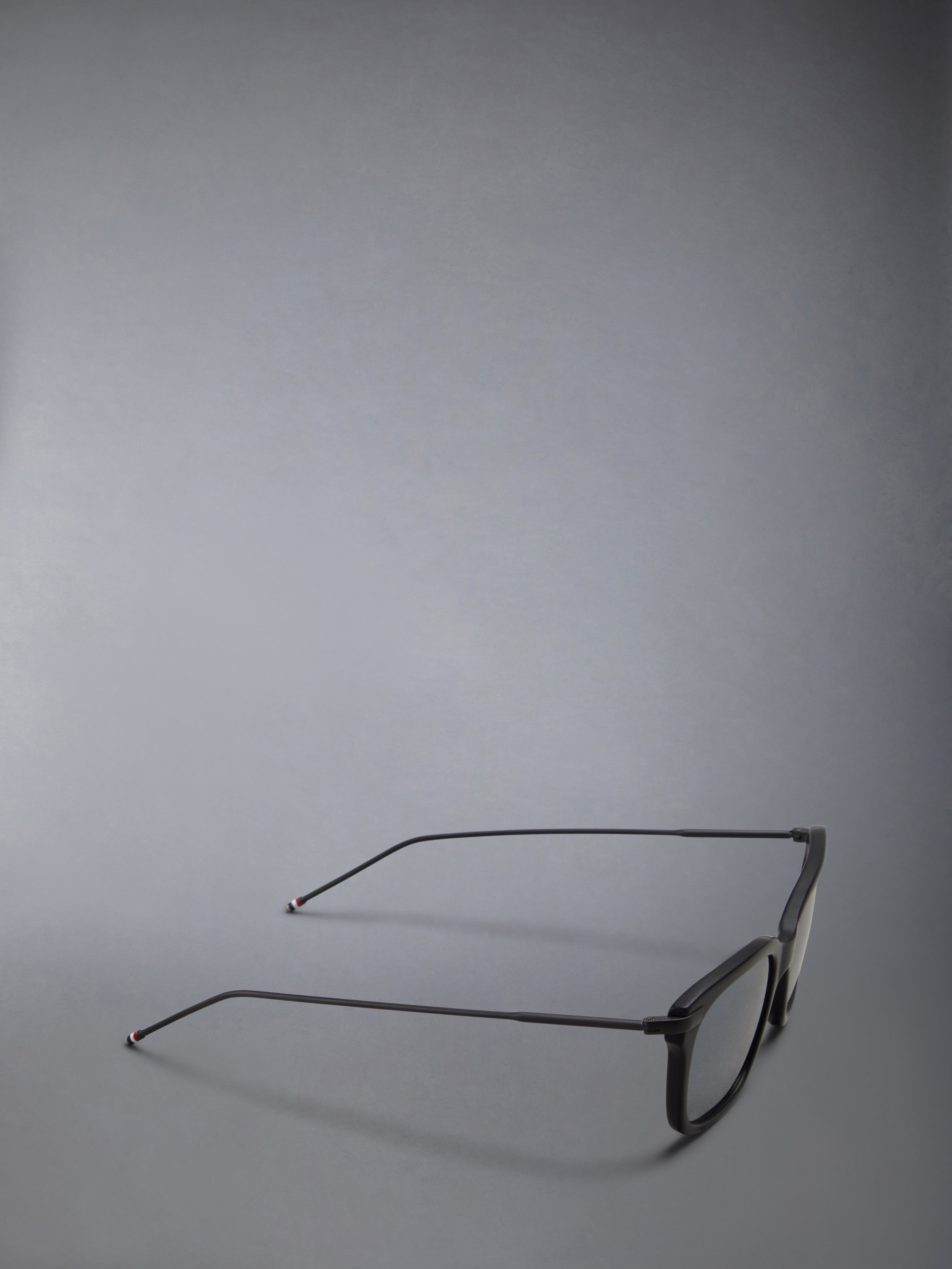 Acetate and Titanium Rectangular Sunglasses - 6