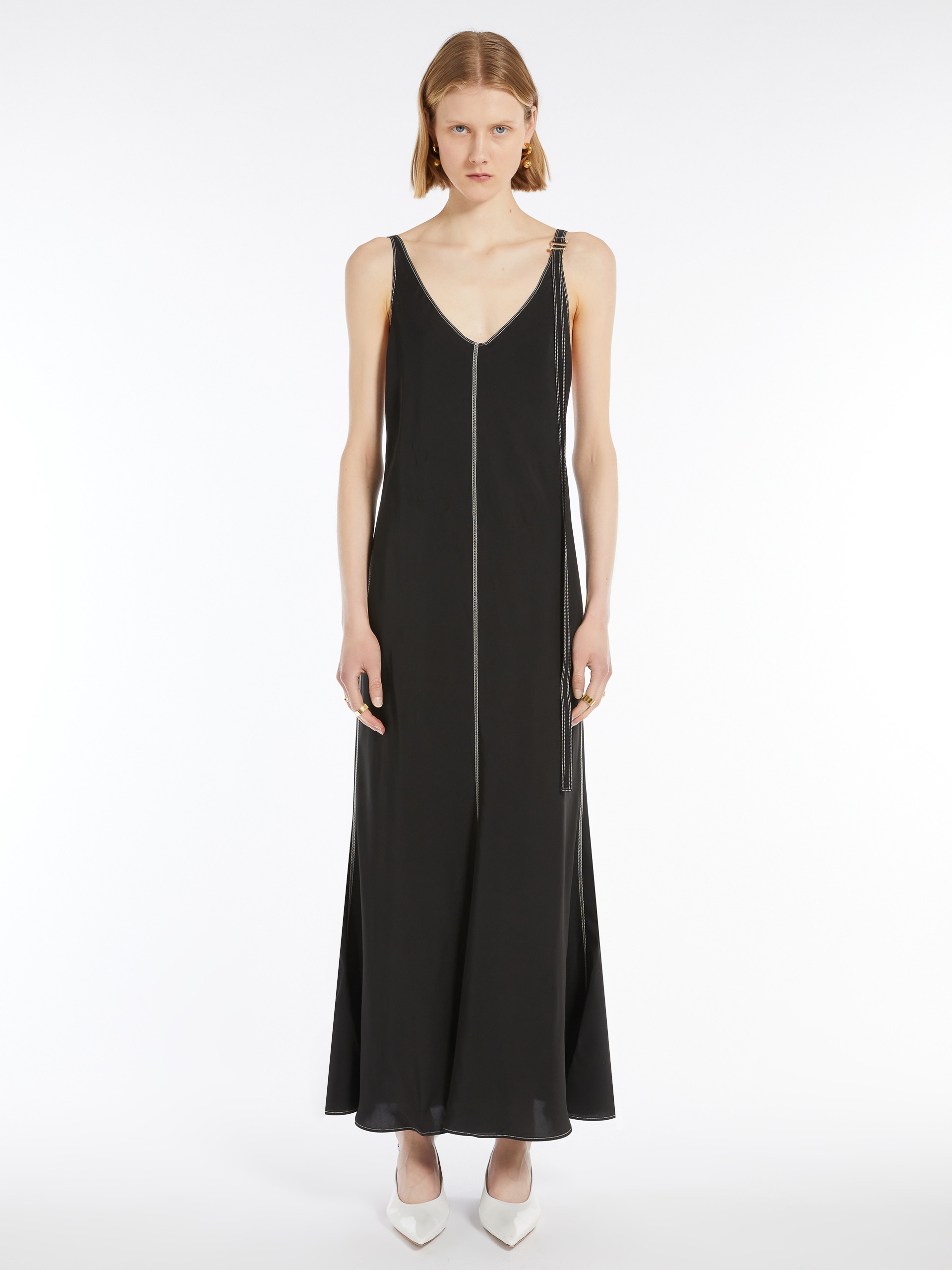 UNIONE Long dress with removable shoulder strap detail - 3
