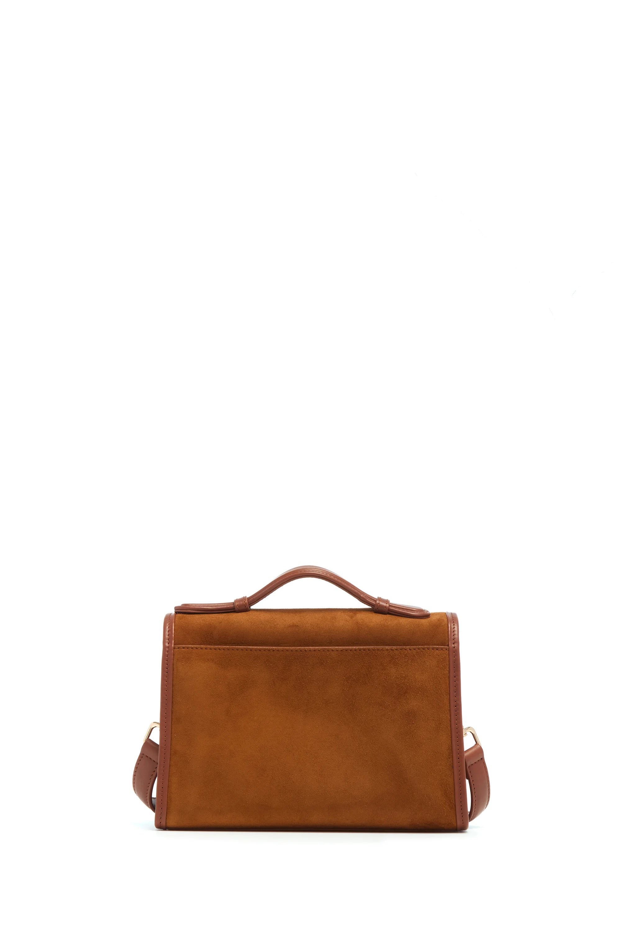 Small Leonora Flap Bag in Cognac Suede - 4