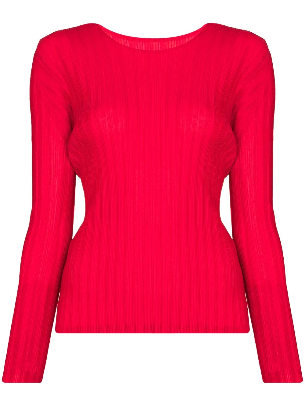 ribbed crew neck top - 1