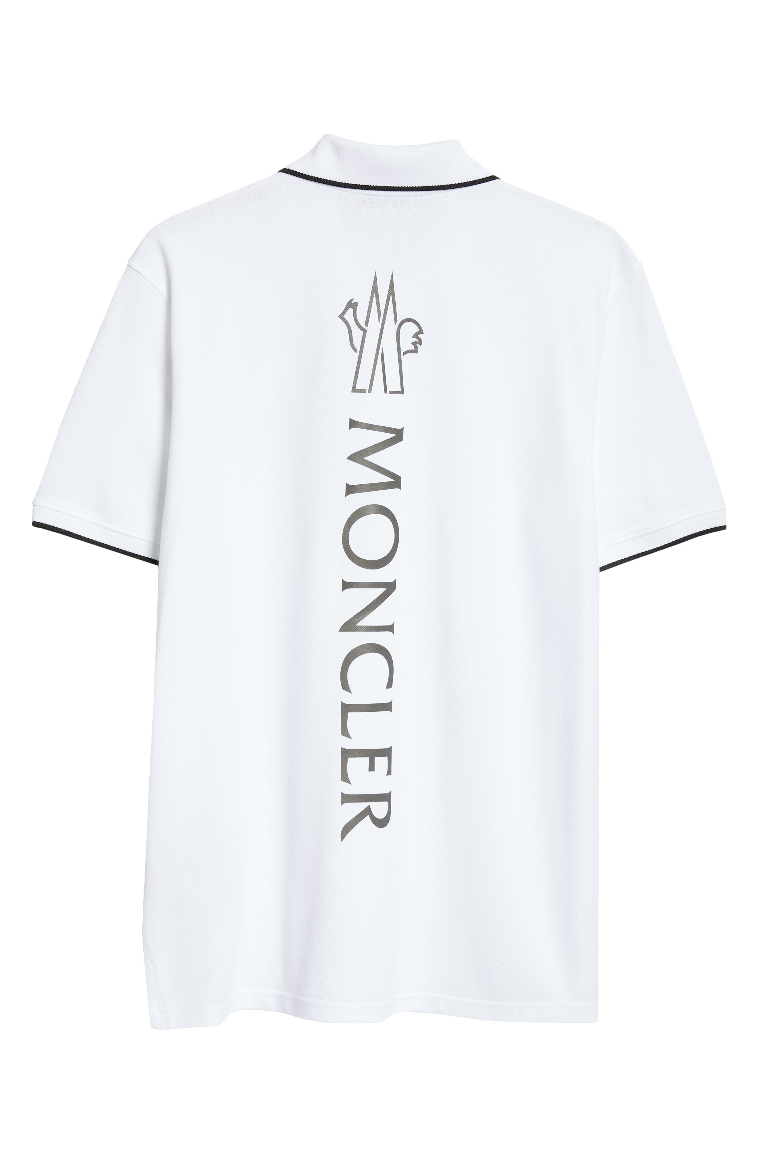 Moncler Logo Cotton Polo in White at Nordstrom - 7