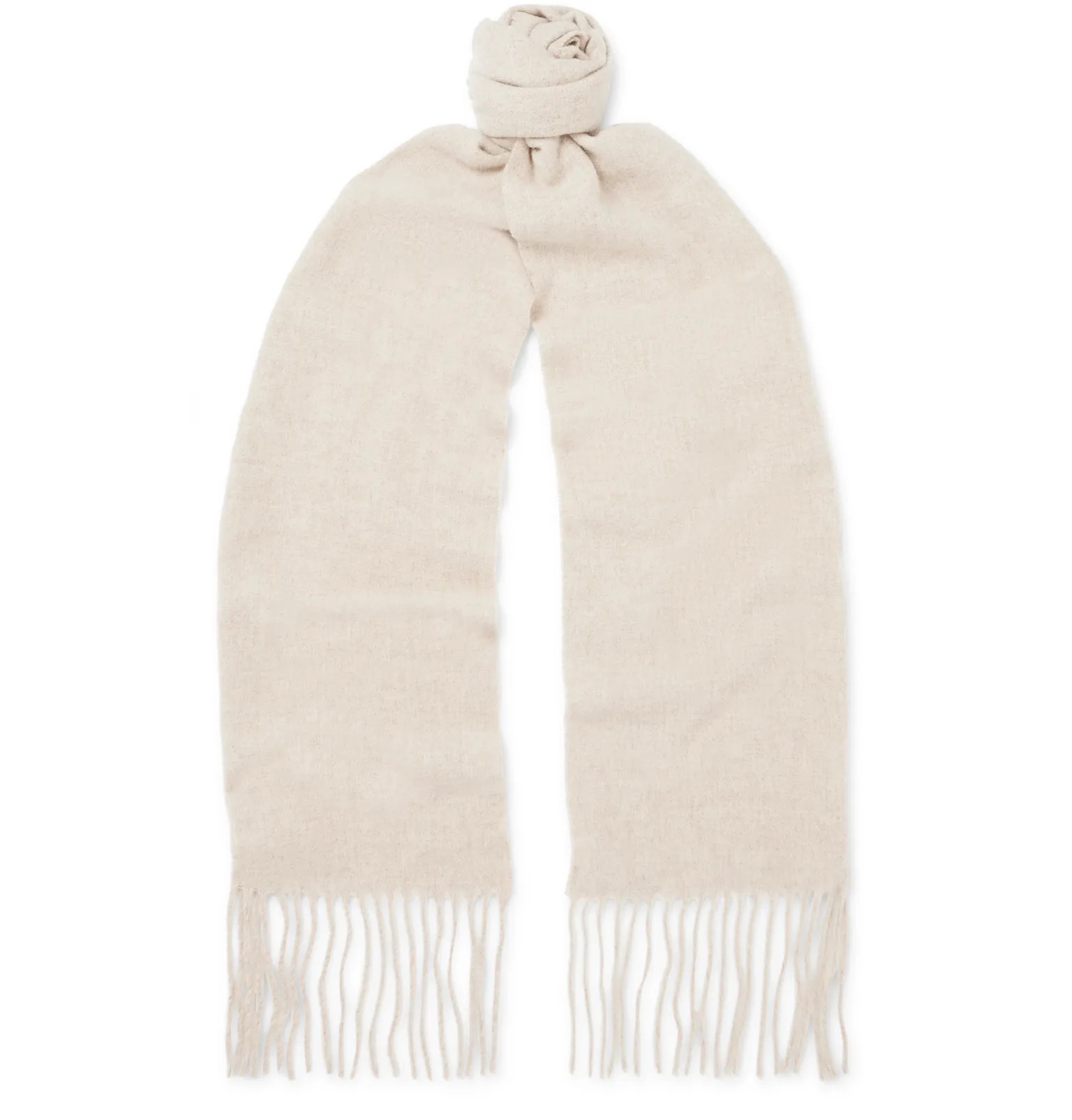 Canada Skinny Fringed Mélange Wool Scarf - 1