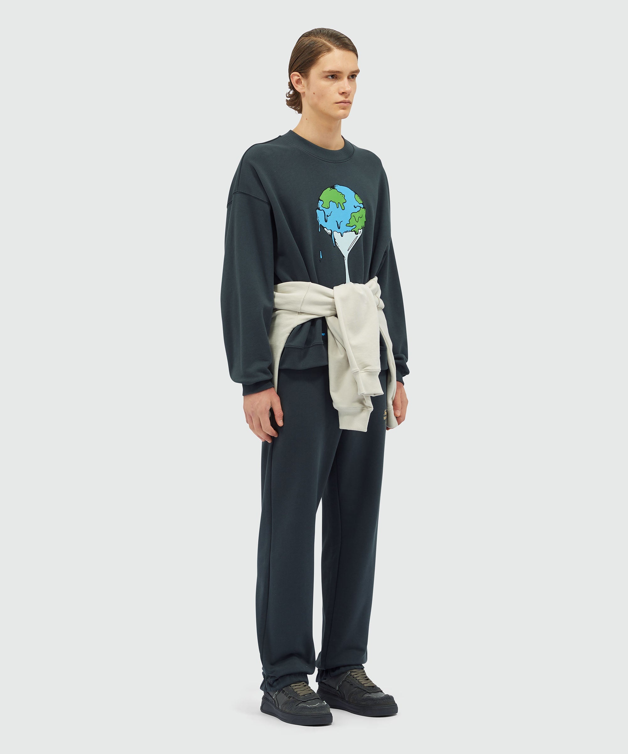 Organic cotton "Fantastic Green Burro Studio" navy blue sweatshirt - 4