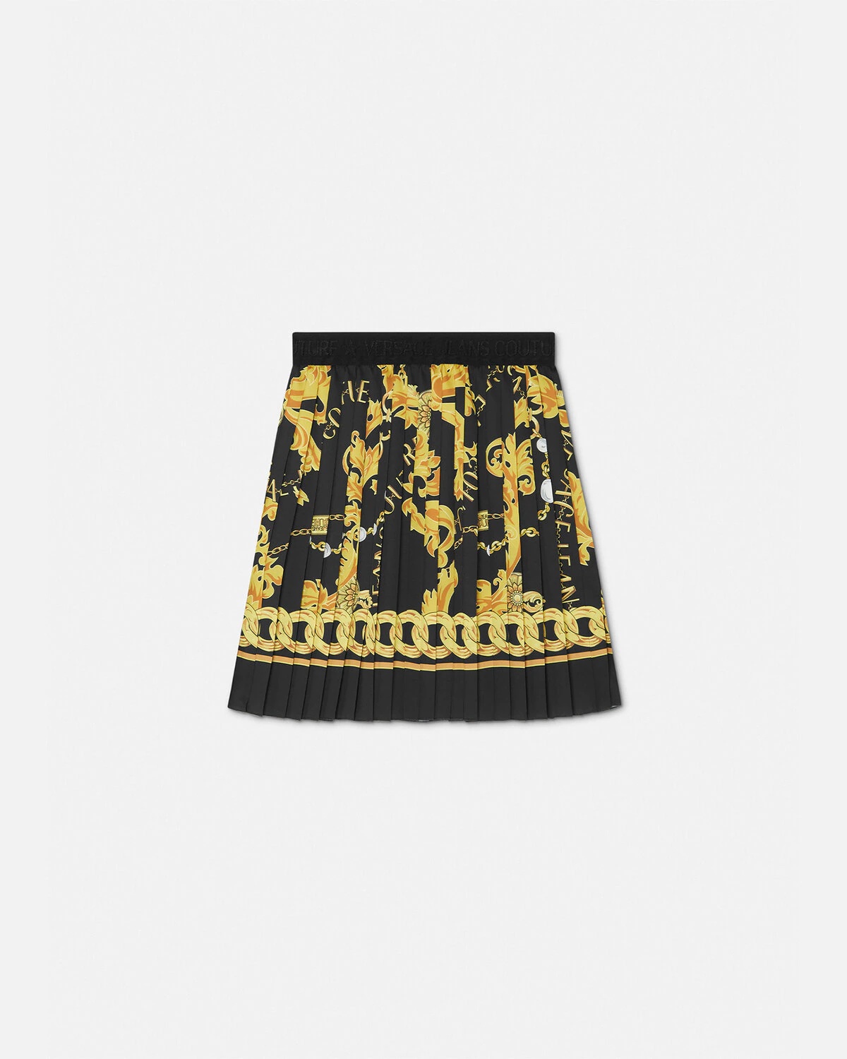 Chain Couture Pleated Mini Skirt - 1