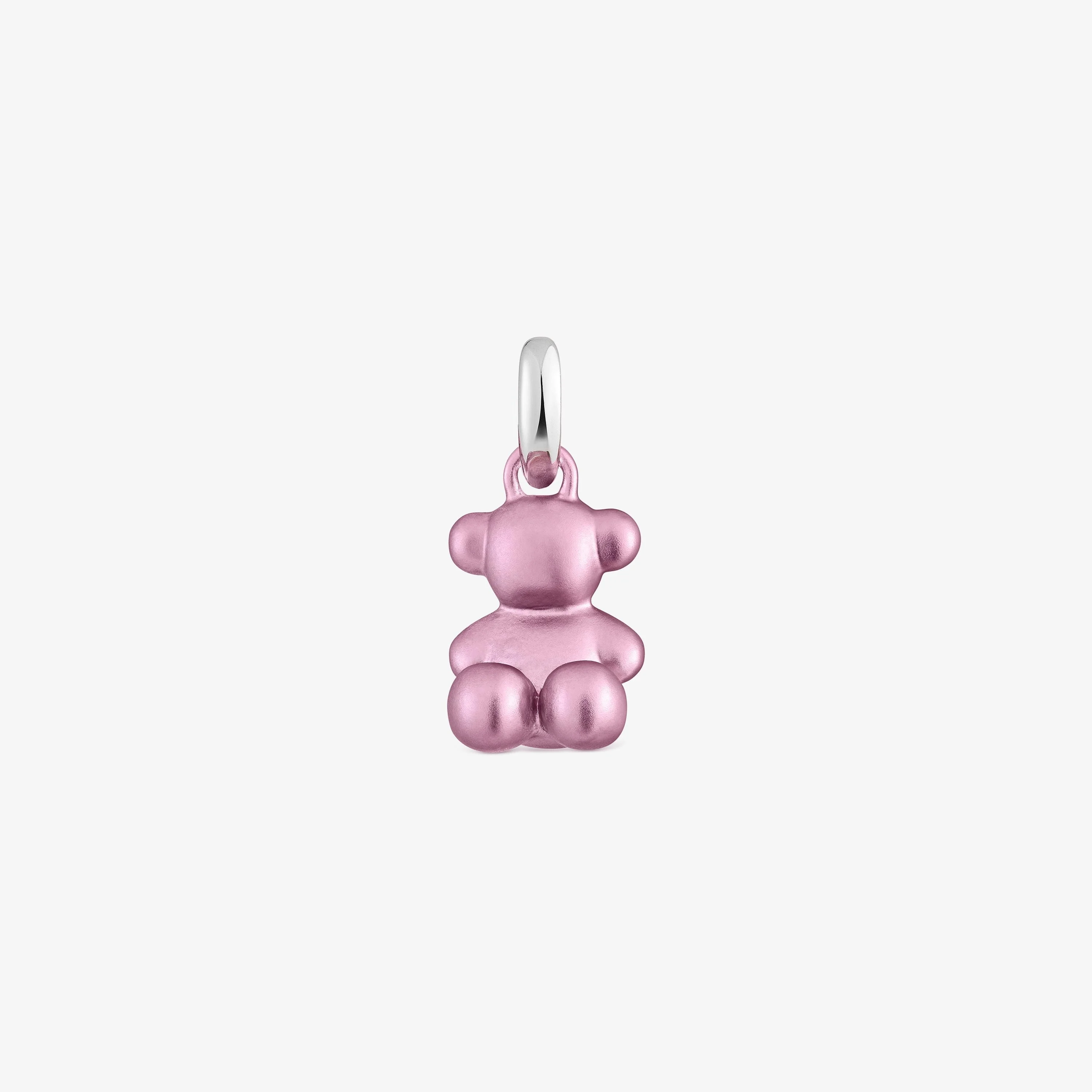 Small pale-pink-colored steel bear Pendant Bold Bear - 1