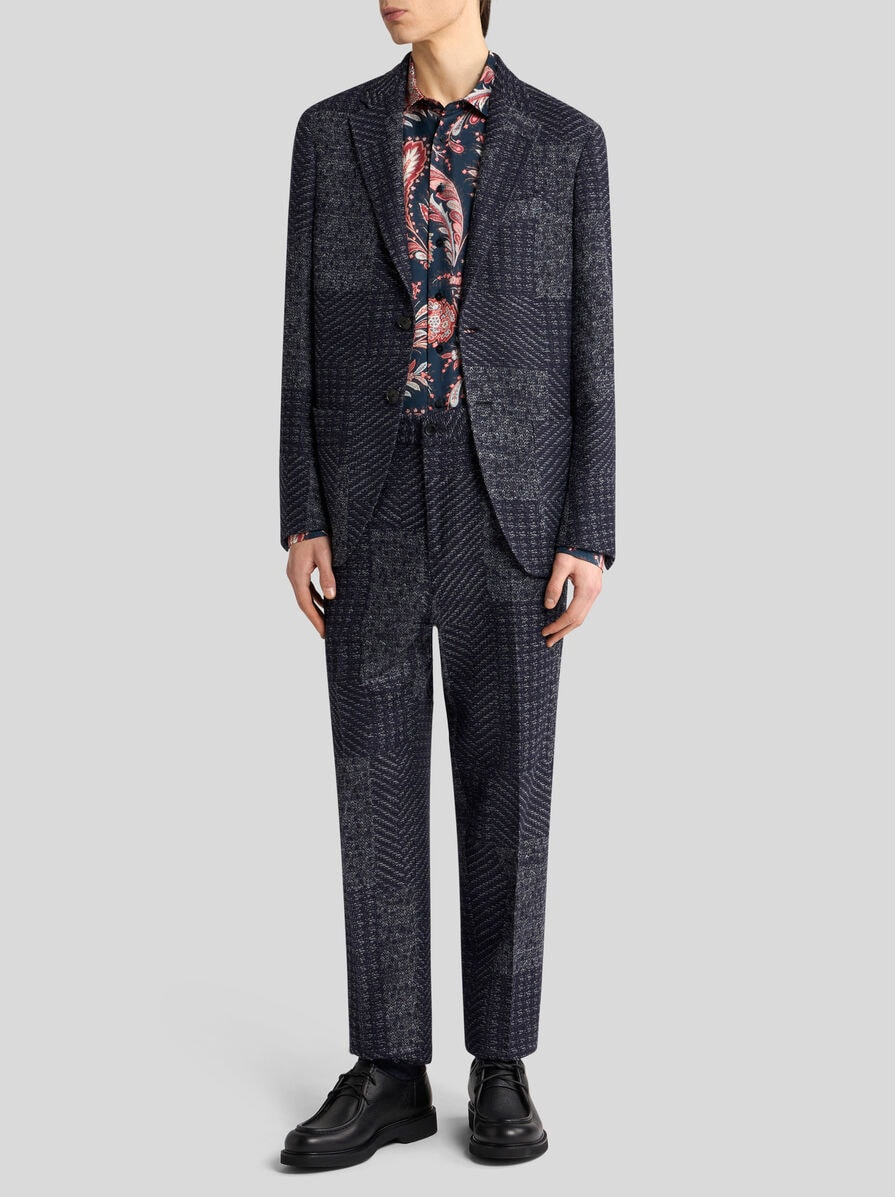 WOOL-BLEND PATCHWORK TROUSERS - 4