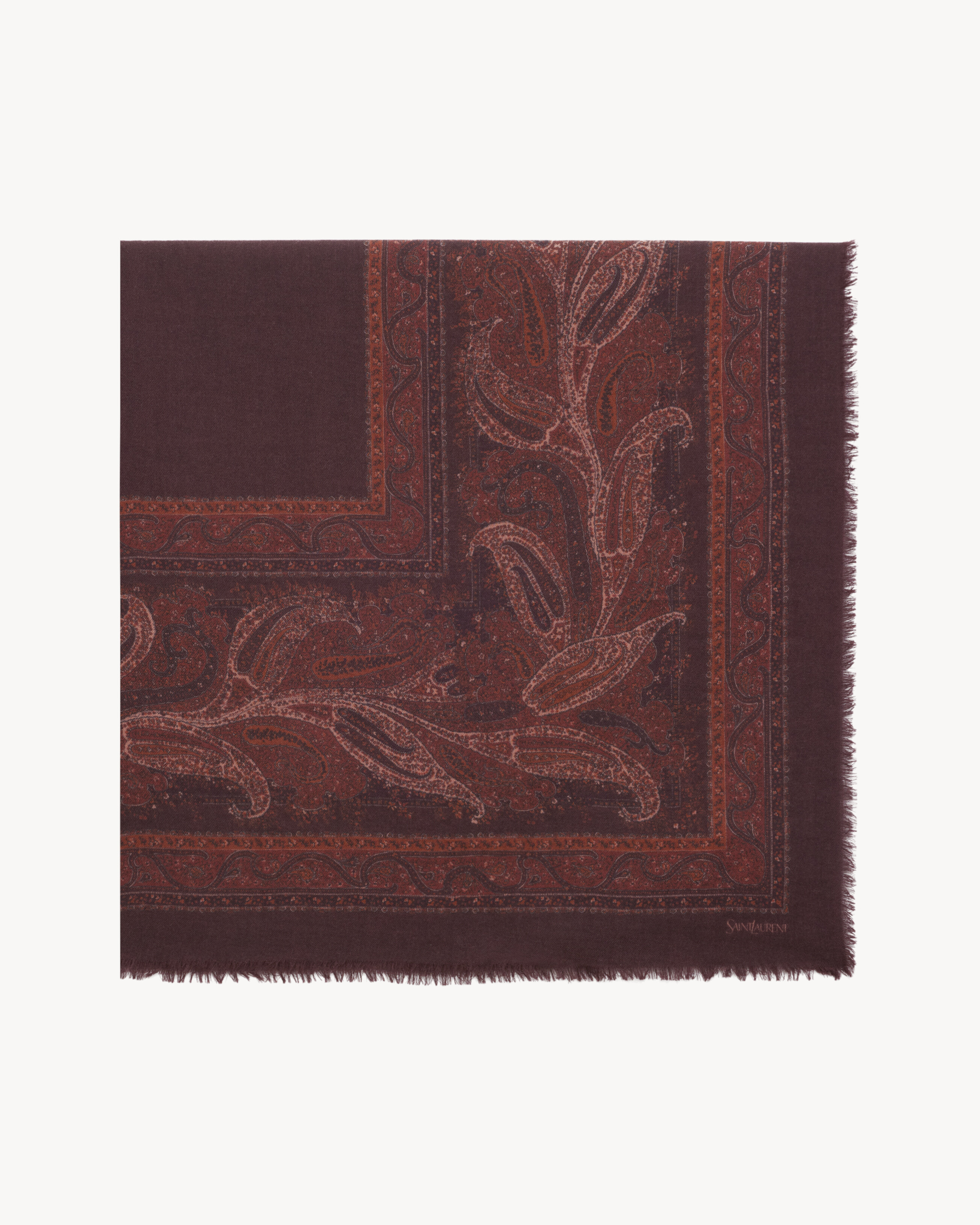 SQUARE SCARF IN PAISLEY CASHMERE TWILL - 1
