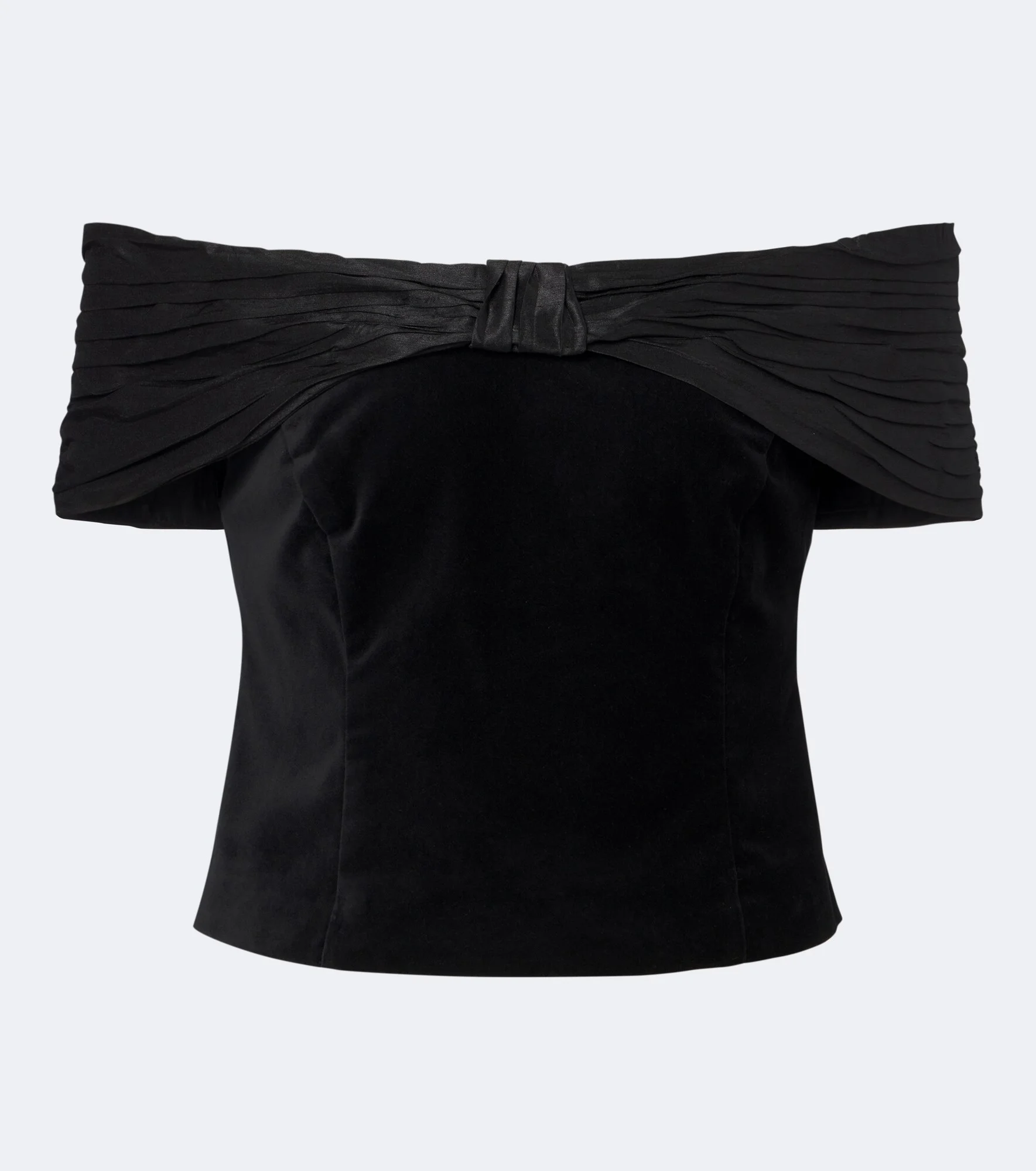 Chime off-shoulder cotton velvet top - 1