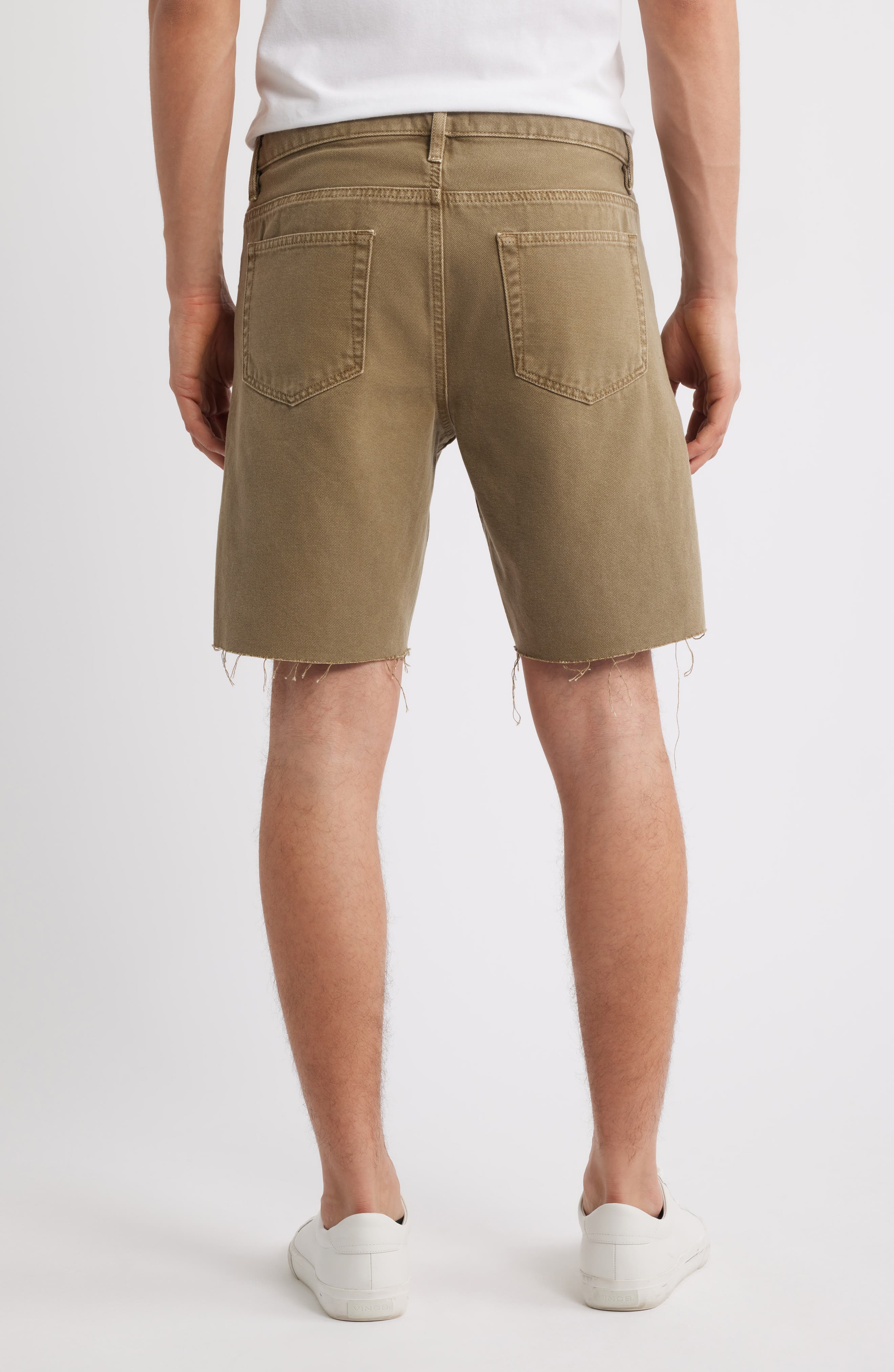 FRAME Raw Hem Relaxed Denim Shorts in Light Brown at Nordstrom - 2