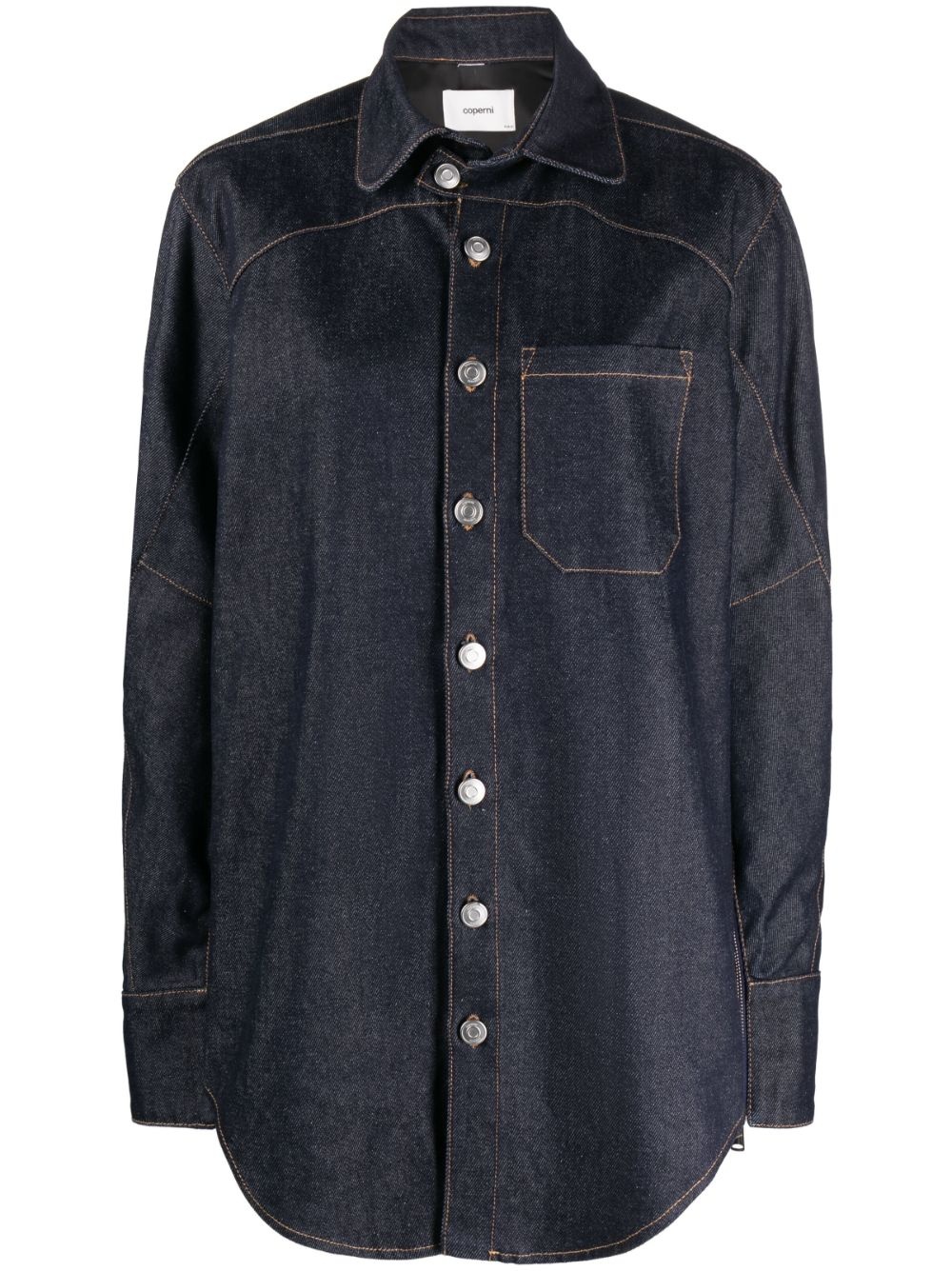 Moto oversized denim shirt - 1