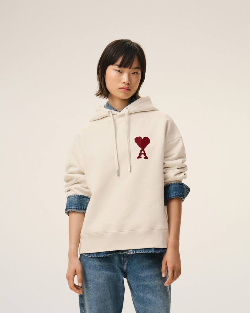 WHITE COTTON AMI DE COEUR HOODIE 3