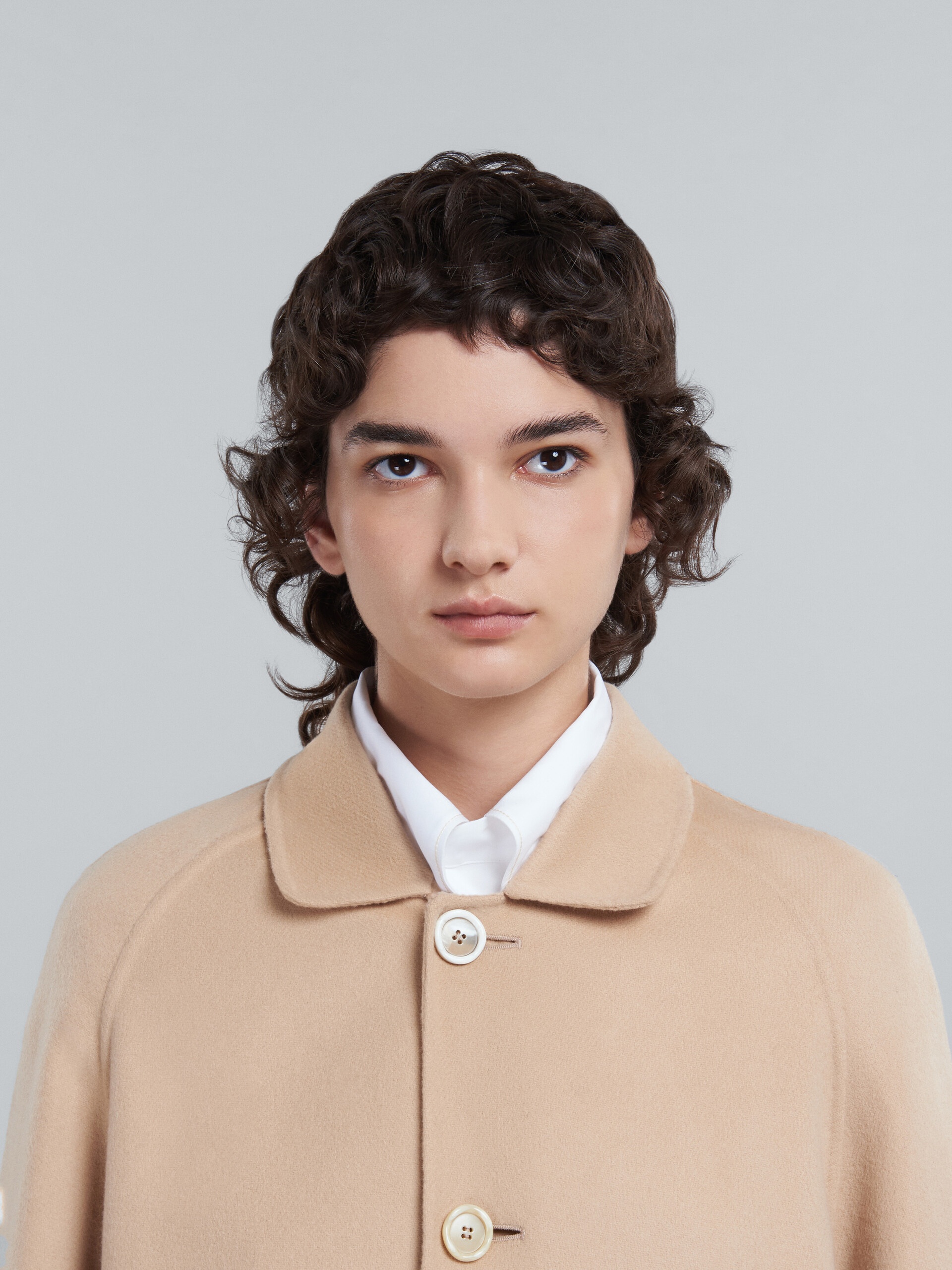 BEIGE JACKET IN WOOL AND CASHMERE - 4