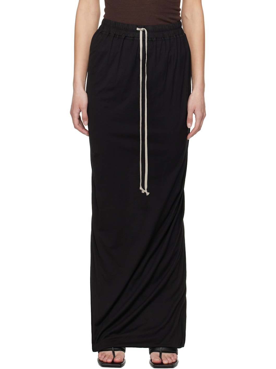 Black Hollywood Pull On Pillar Maxi Skirt - 1