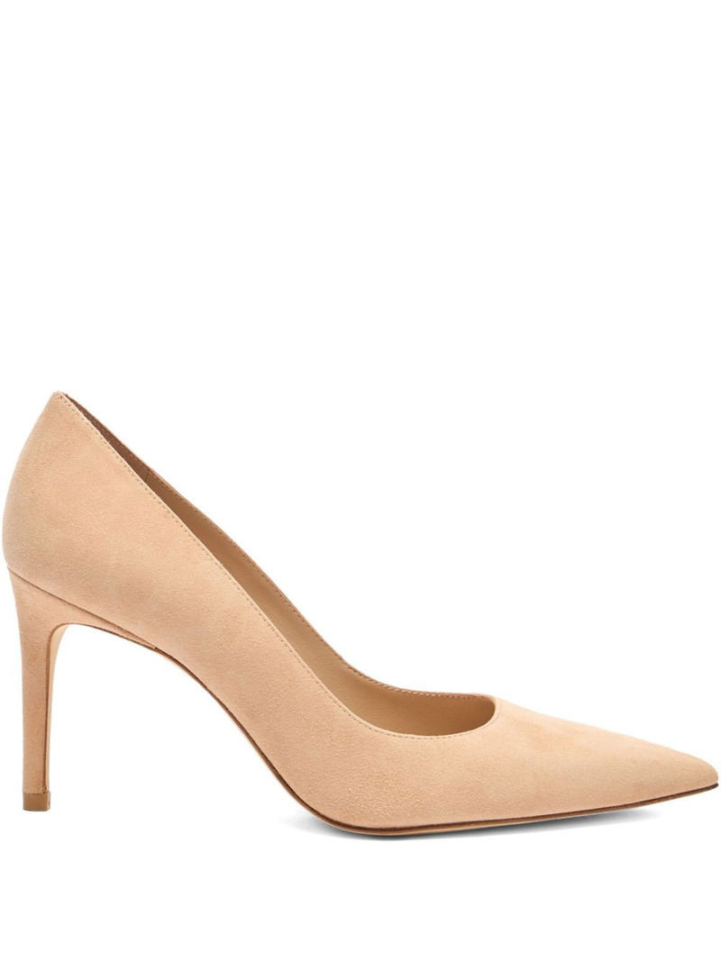 85MM Stuart Power pointed-toe suede pumps 1