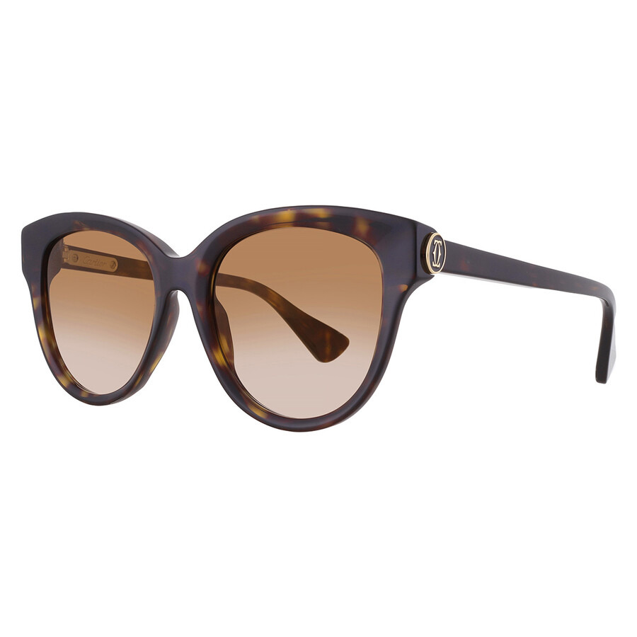 Cartier C Decor Brown Gradient Oval Ladies Sunglasses CT0506S 002 55 - 2