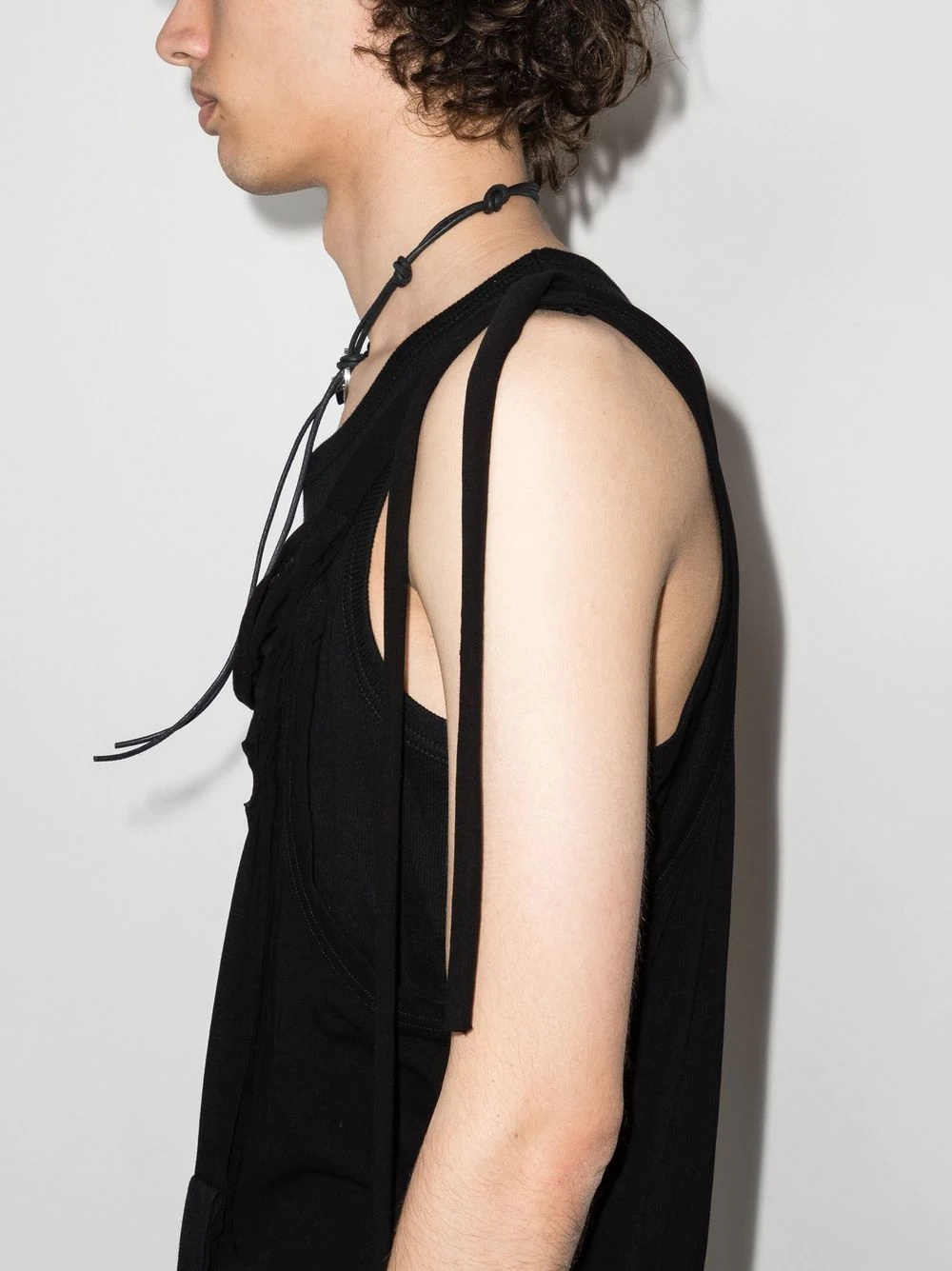 draped crew neck vest - 4