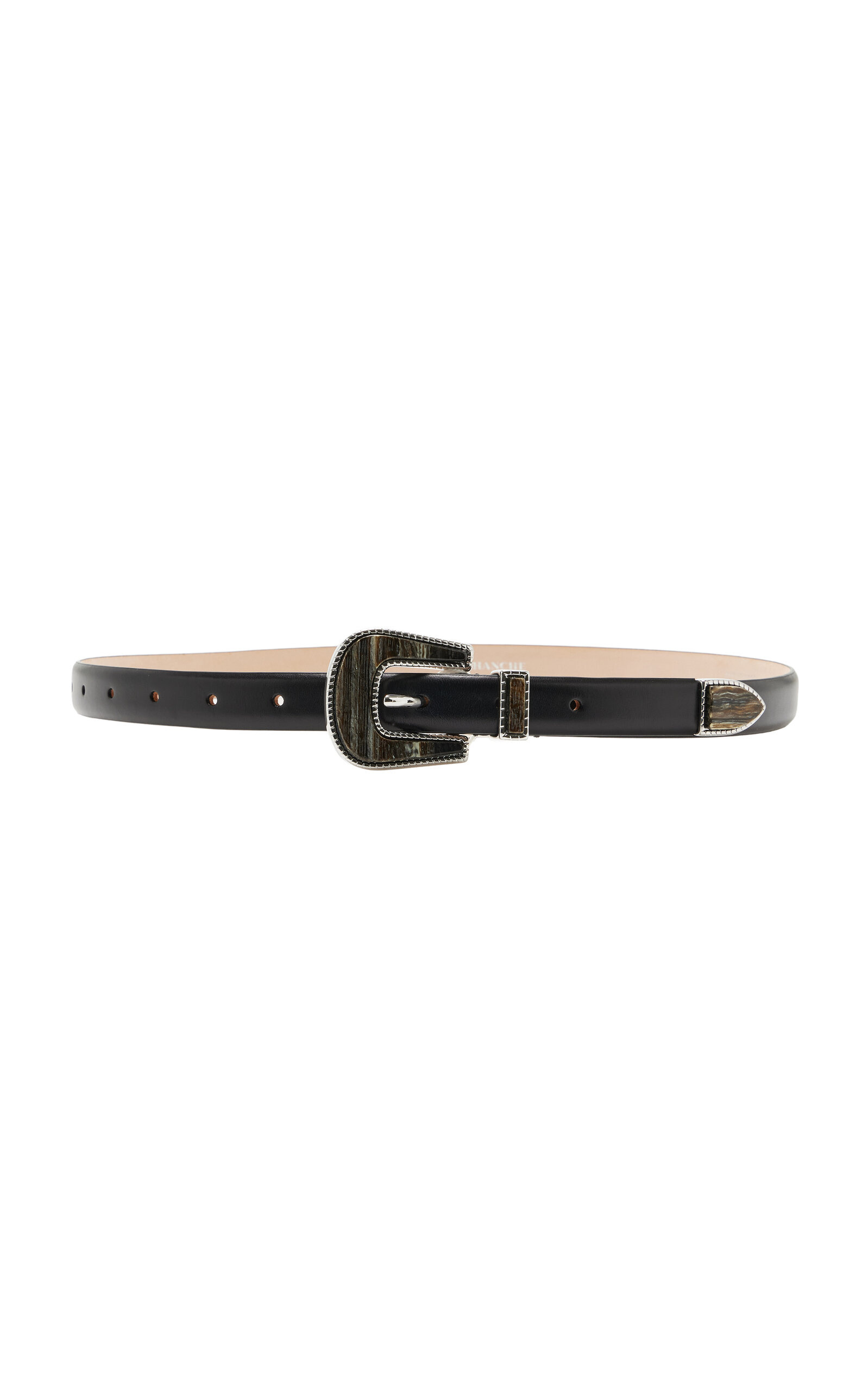 Travertine Leather Belt black - 1