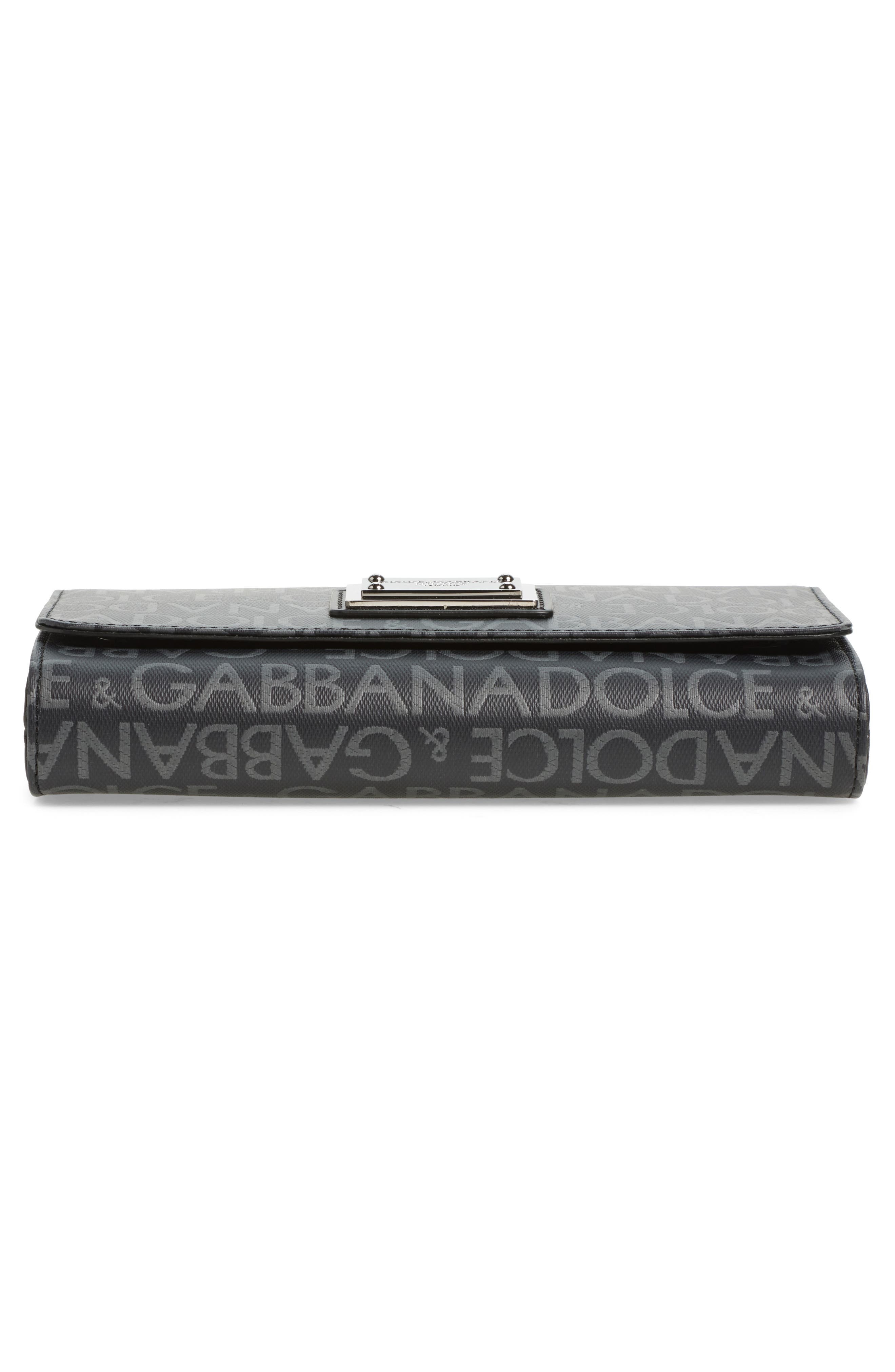 Dolce&Gabbana Logo Coated Jacquard Crossbody Bag in 8B969 Nero/Grigio at Nordstrom - 5