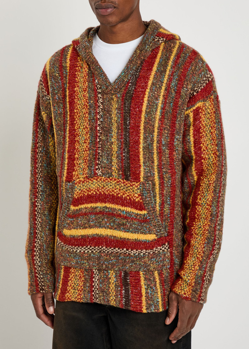 The Elder Statesman The Elder Statesman Baja Striped Hooded Cashmere-blend Jumper outlook