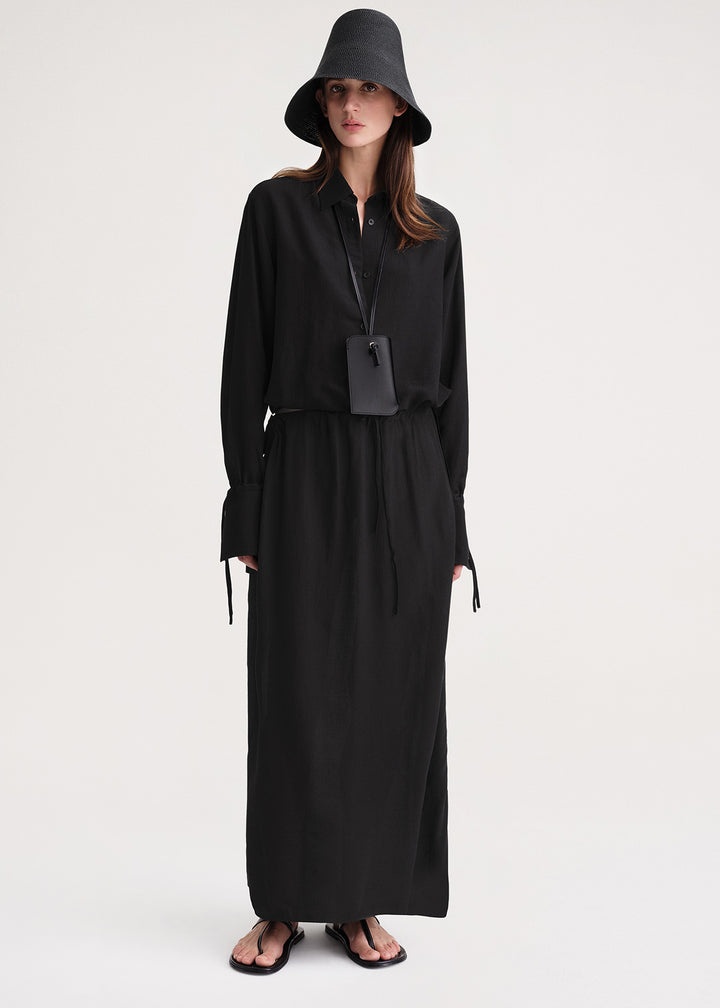 Drawstring shirt black - 2