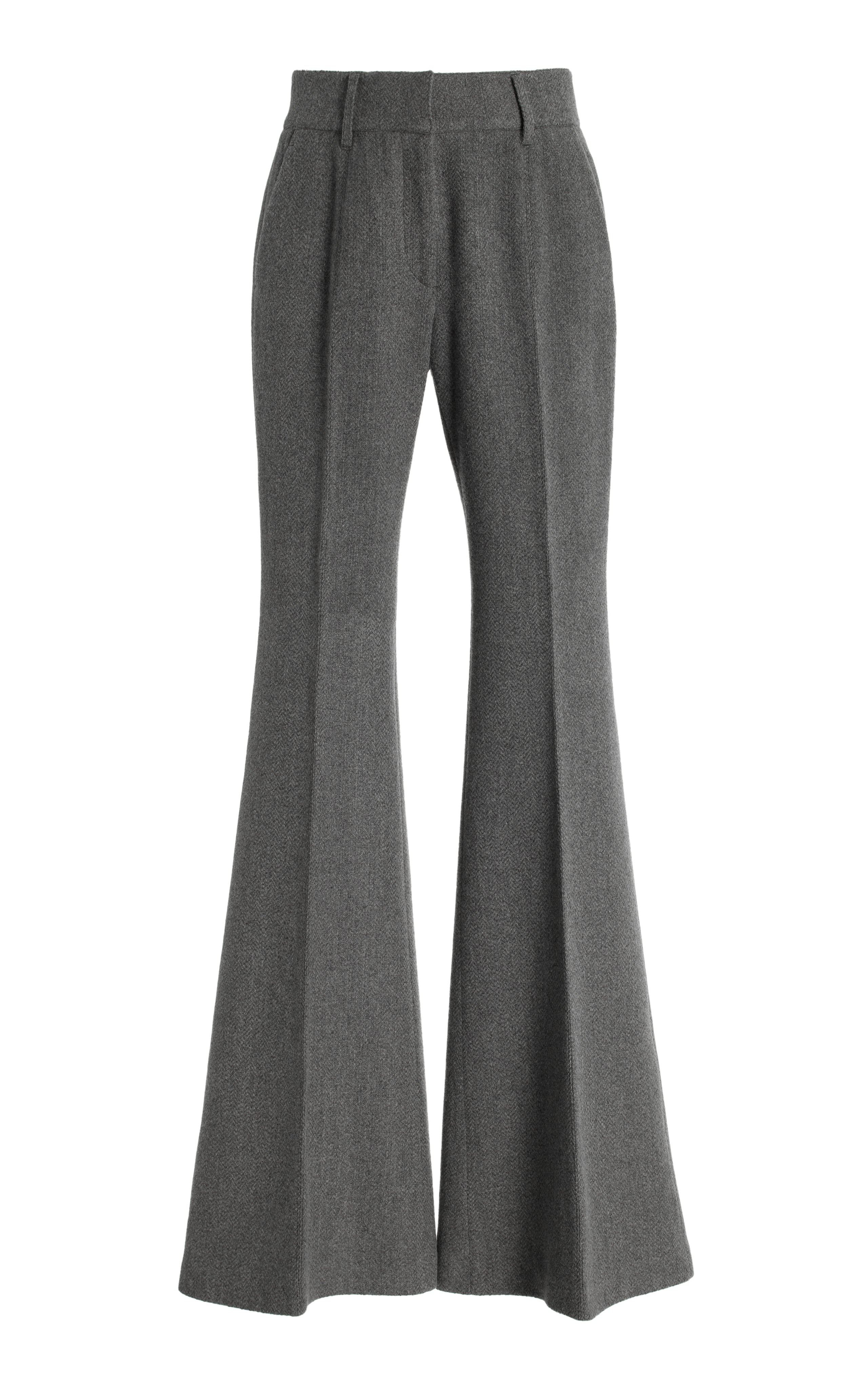 Rhein Pant in Dark Grey Multi Cashmere Virgin Wool Herringbone - 1