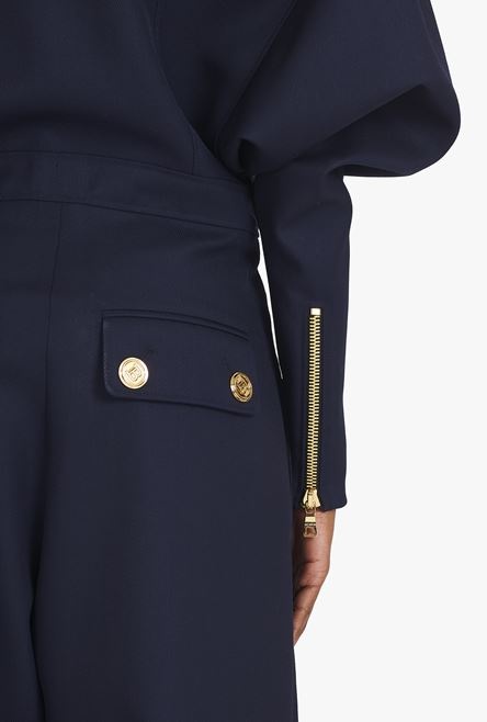 Navy blue wool jumpsuit - 5