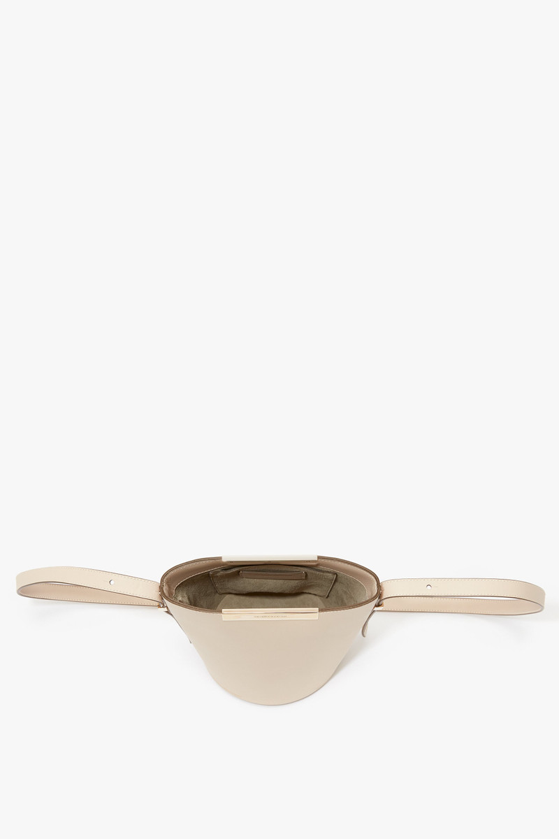 Mini Bucket Bag In Cream Leather 3