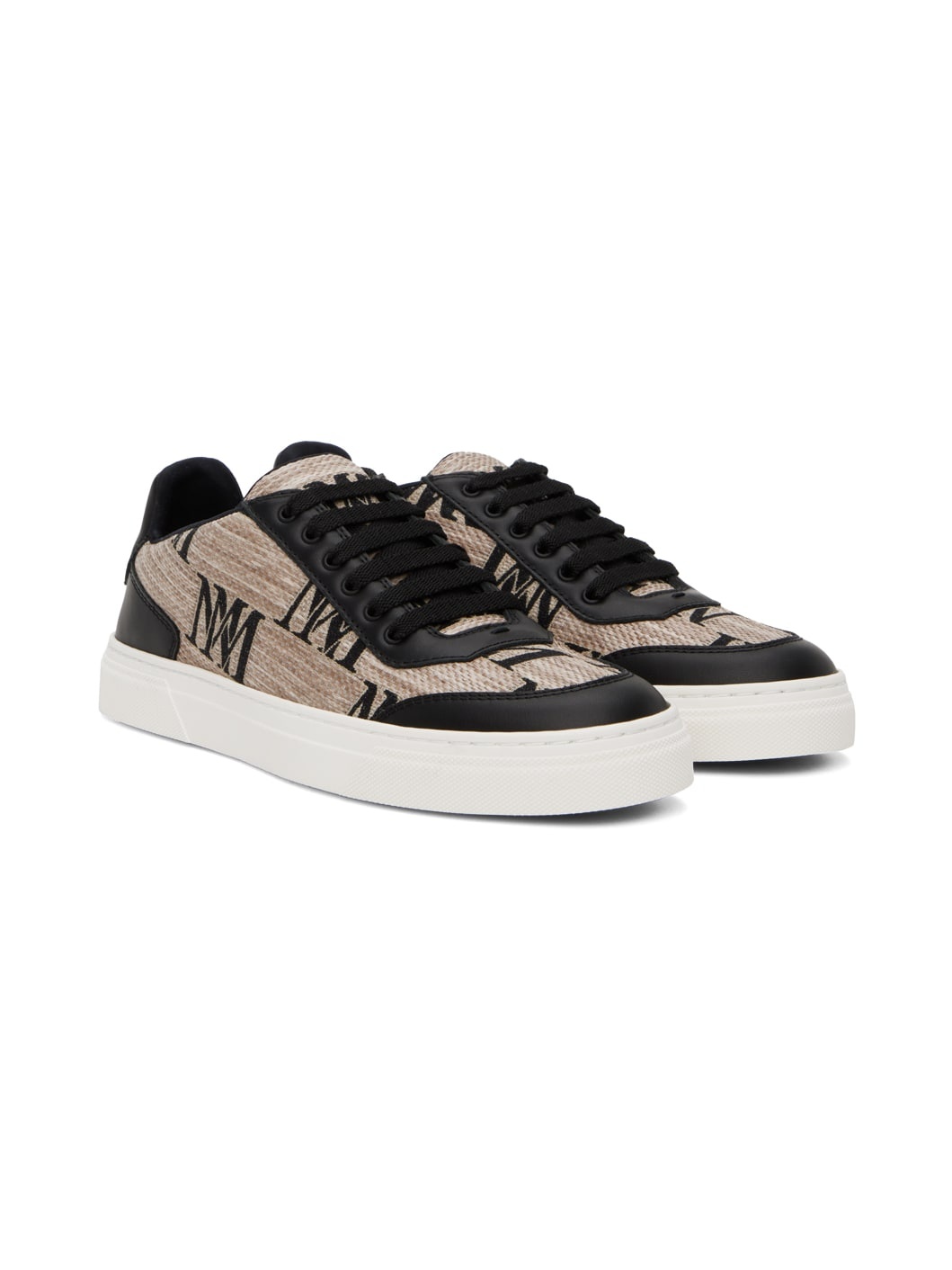 Beige & Black Logocity Sneakers - 4