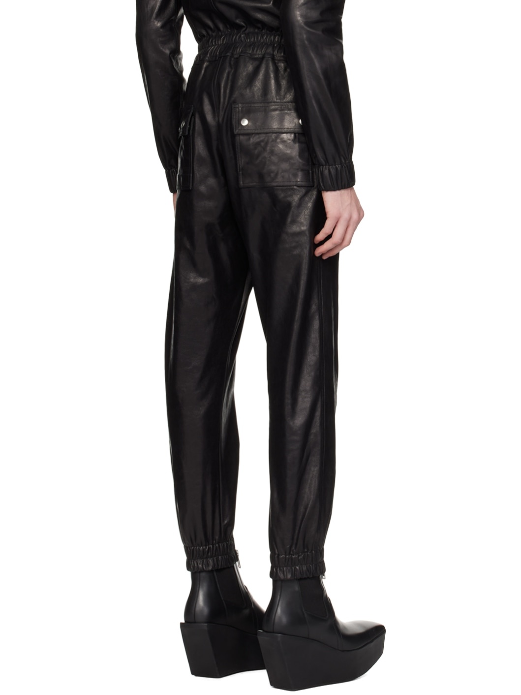 Black Luxor Leather Jumpsuit - 3