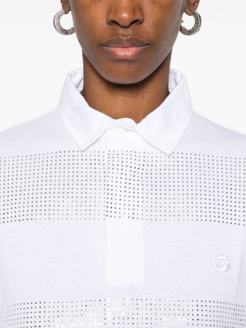 crystal-striped polo shirt - 5