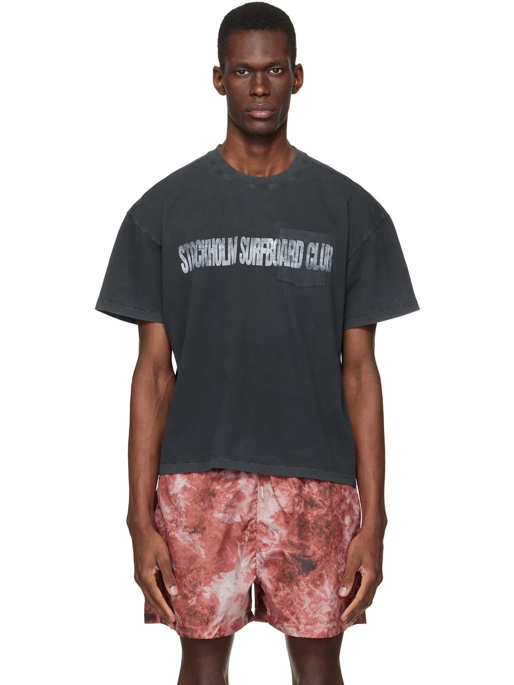 Black Printed Pocket T-shirt - 1
