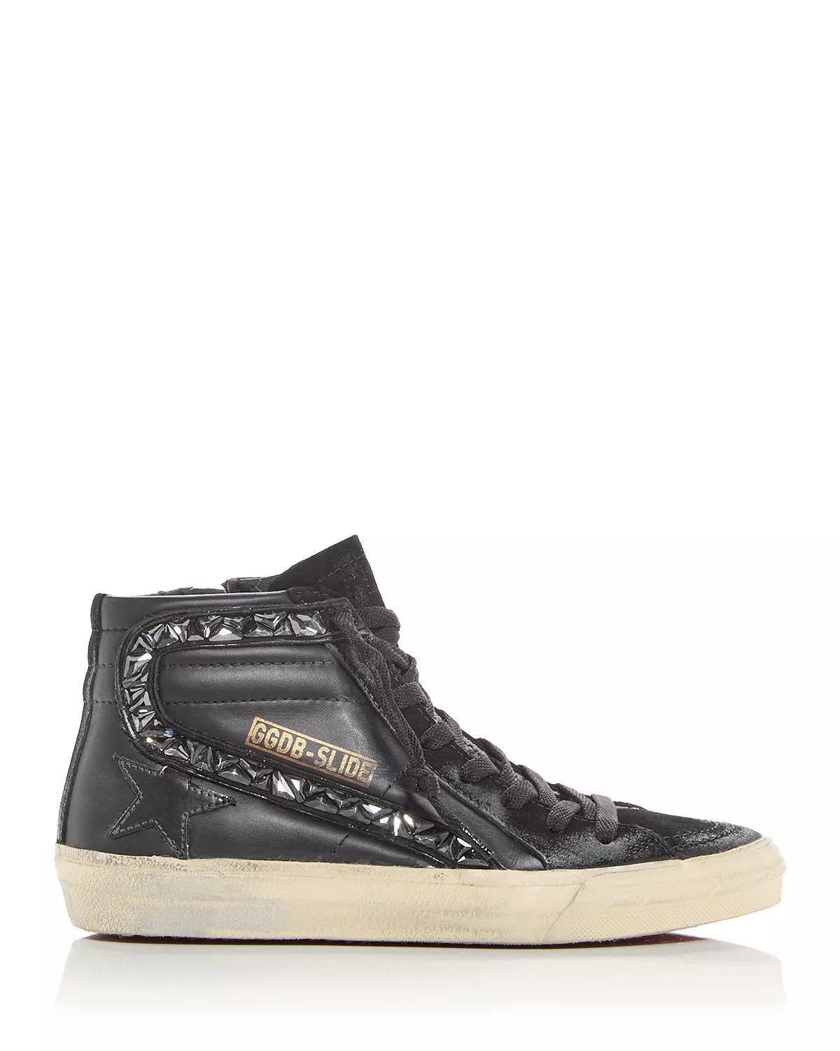 Women's Slide Embellished High Top Sneakers - 2