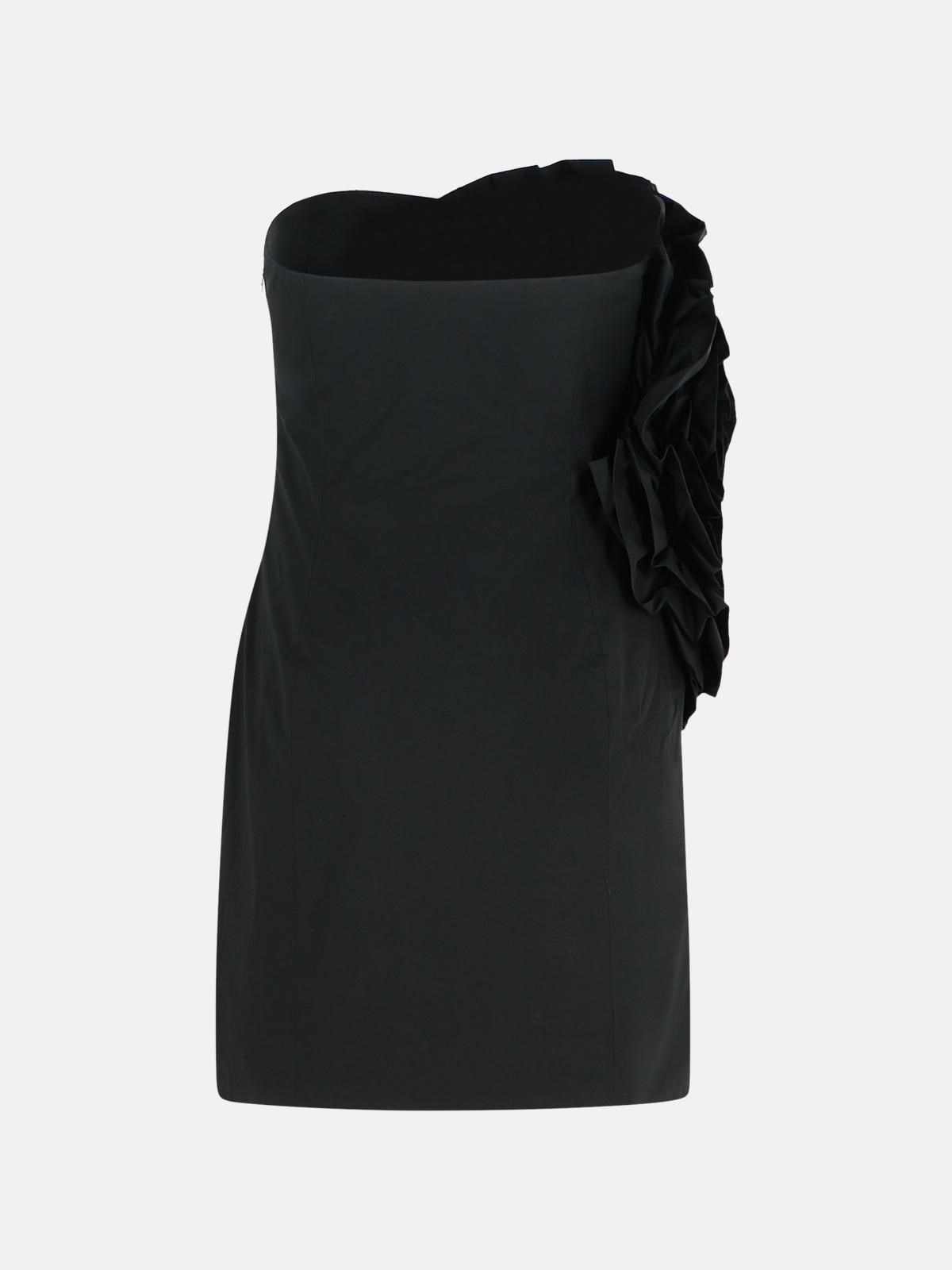 'FLOWER' BLACK COTTON DRESS - 3