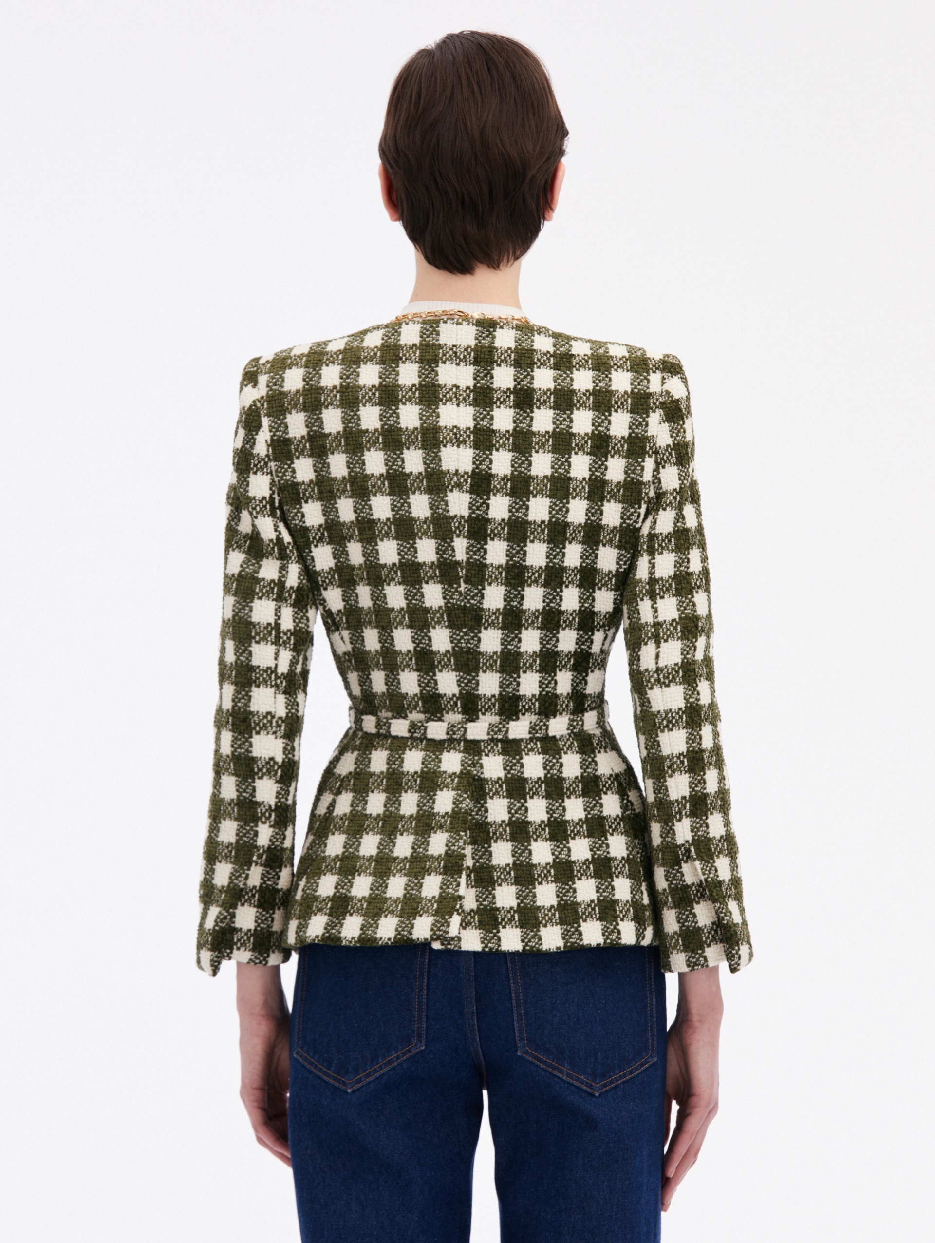 CHENILLE CHECK TWEED JACKET - 3