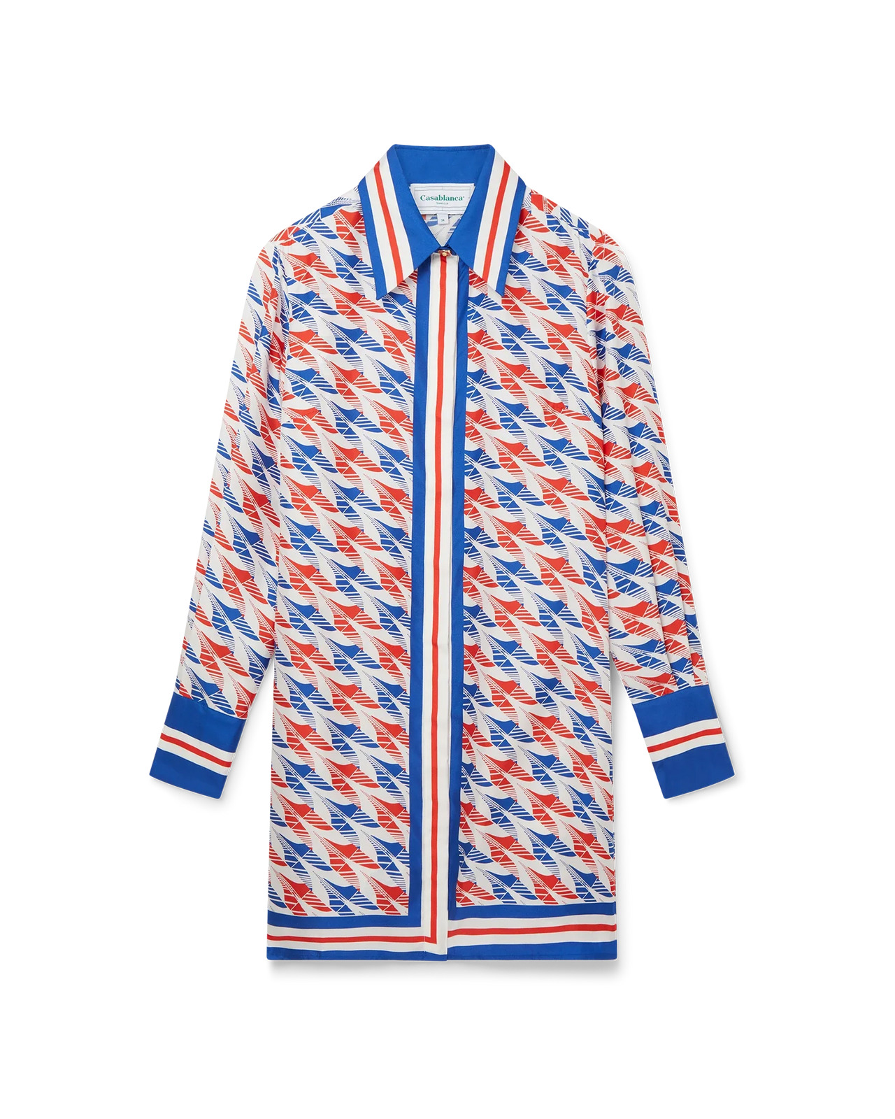 Aviation Houndstooth Printed Button Through Dress - 1