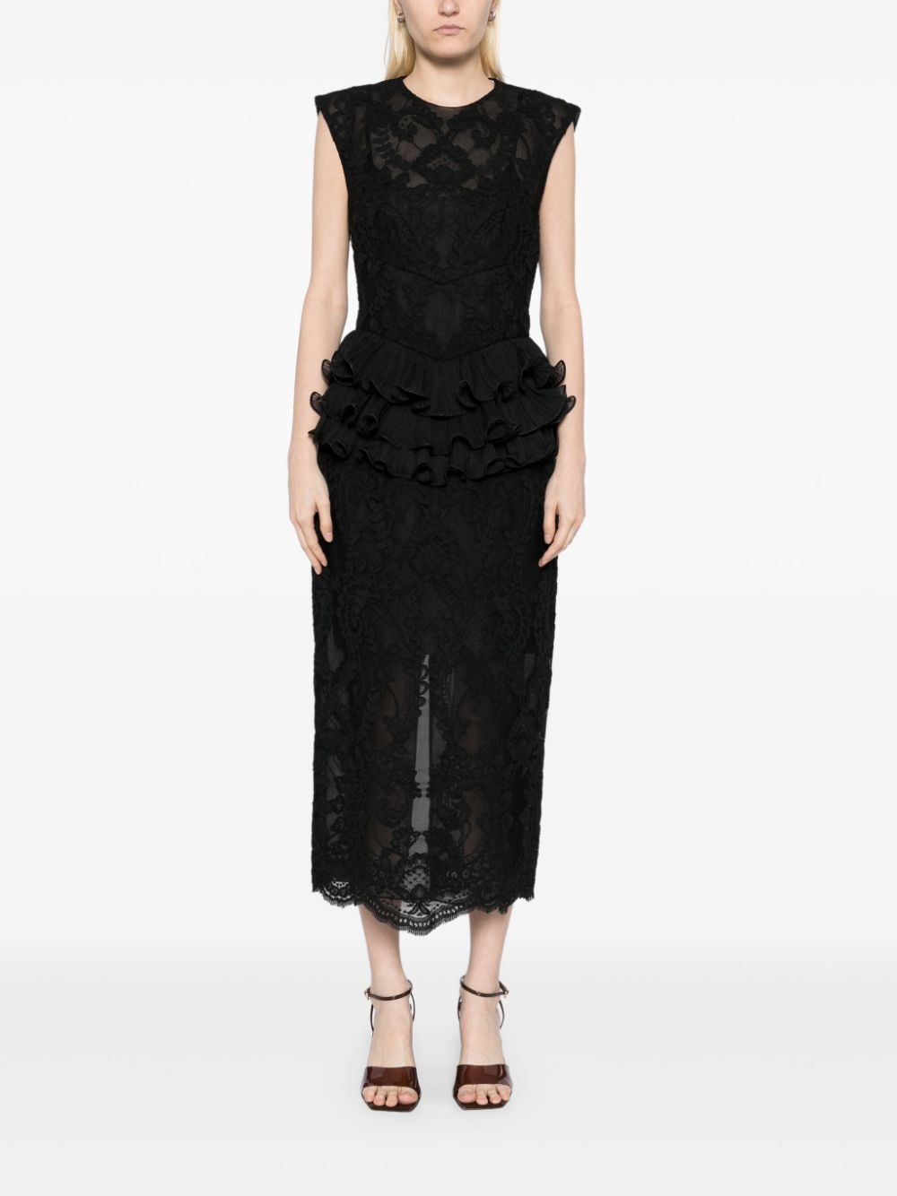 crush lace frill dress - 2