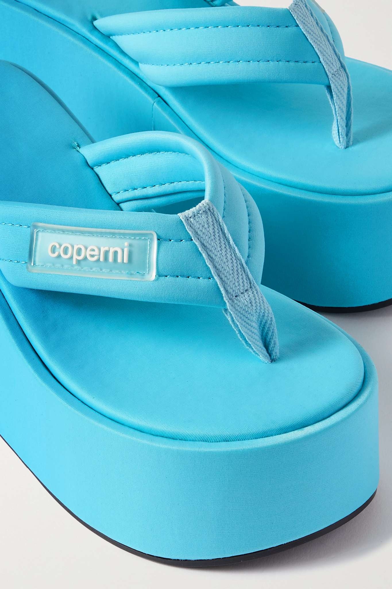 Webbing wedge flip flops - 4