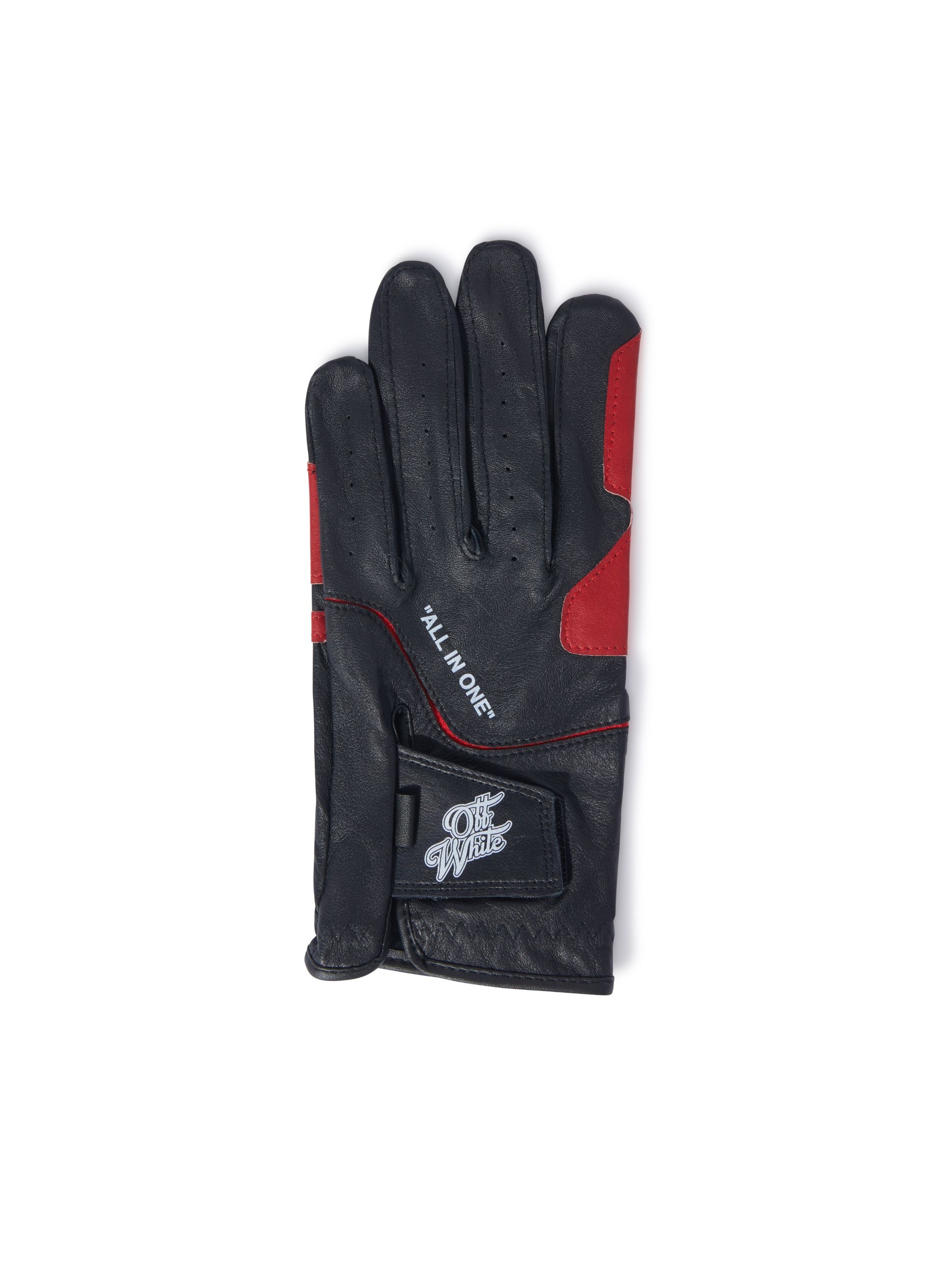Black/red Leather Golf Gloves - 1