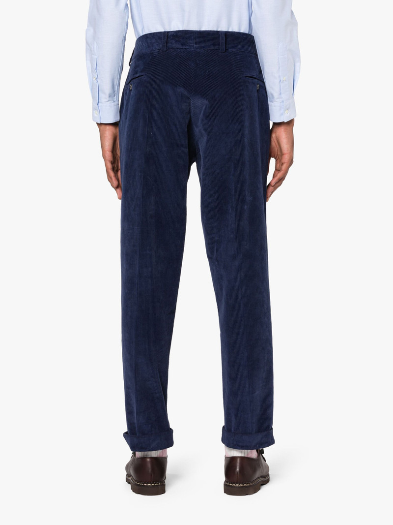 NAVY CORDUROY COTTON CHINO TROUSERS 4