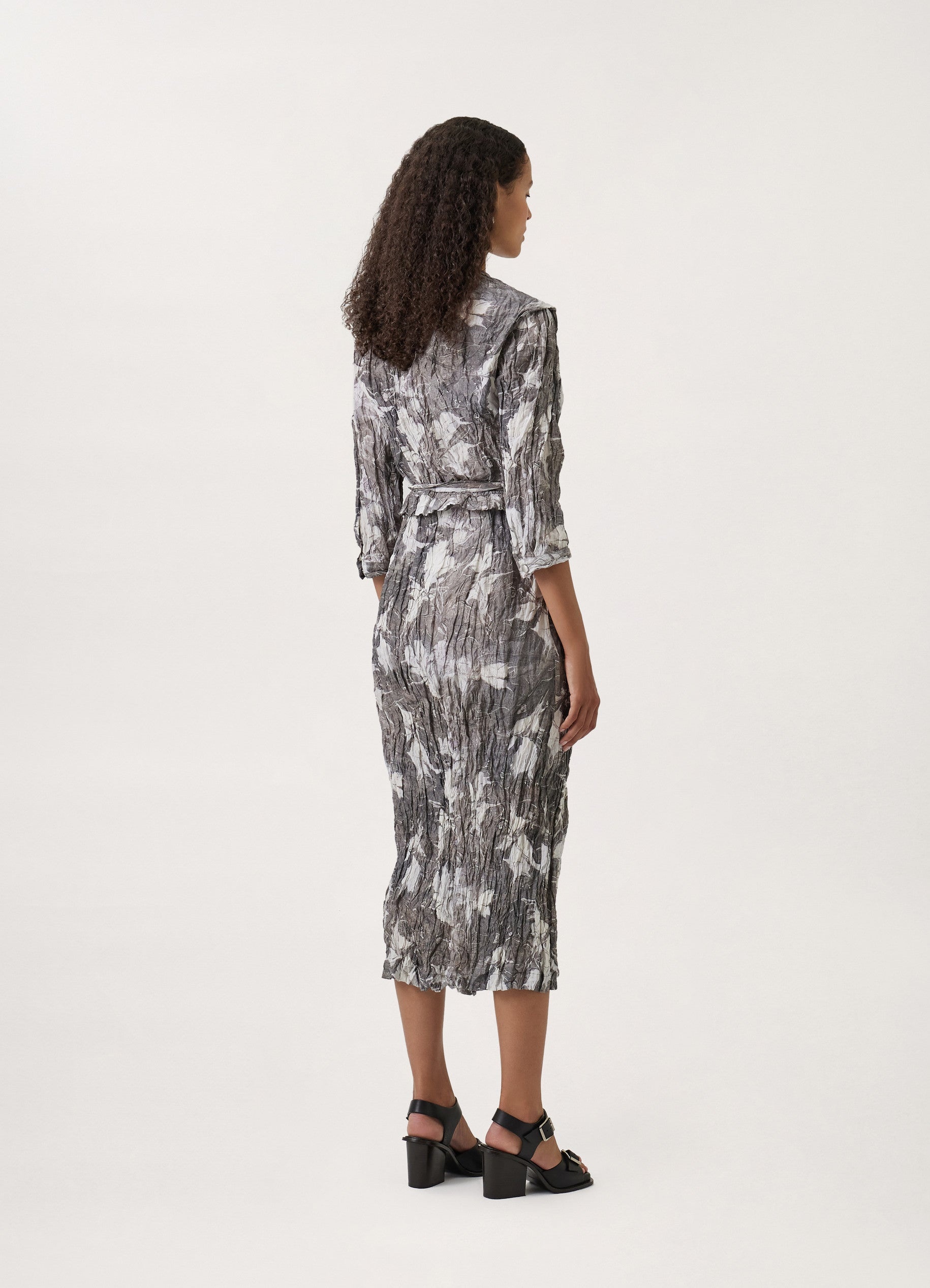 CRINKLED WRAP OVER DRESS - 4