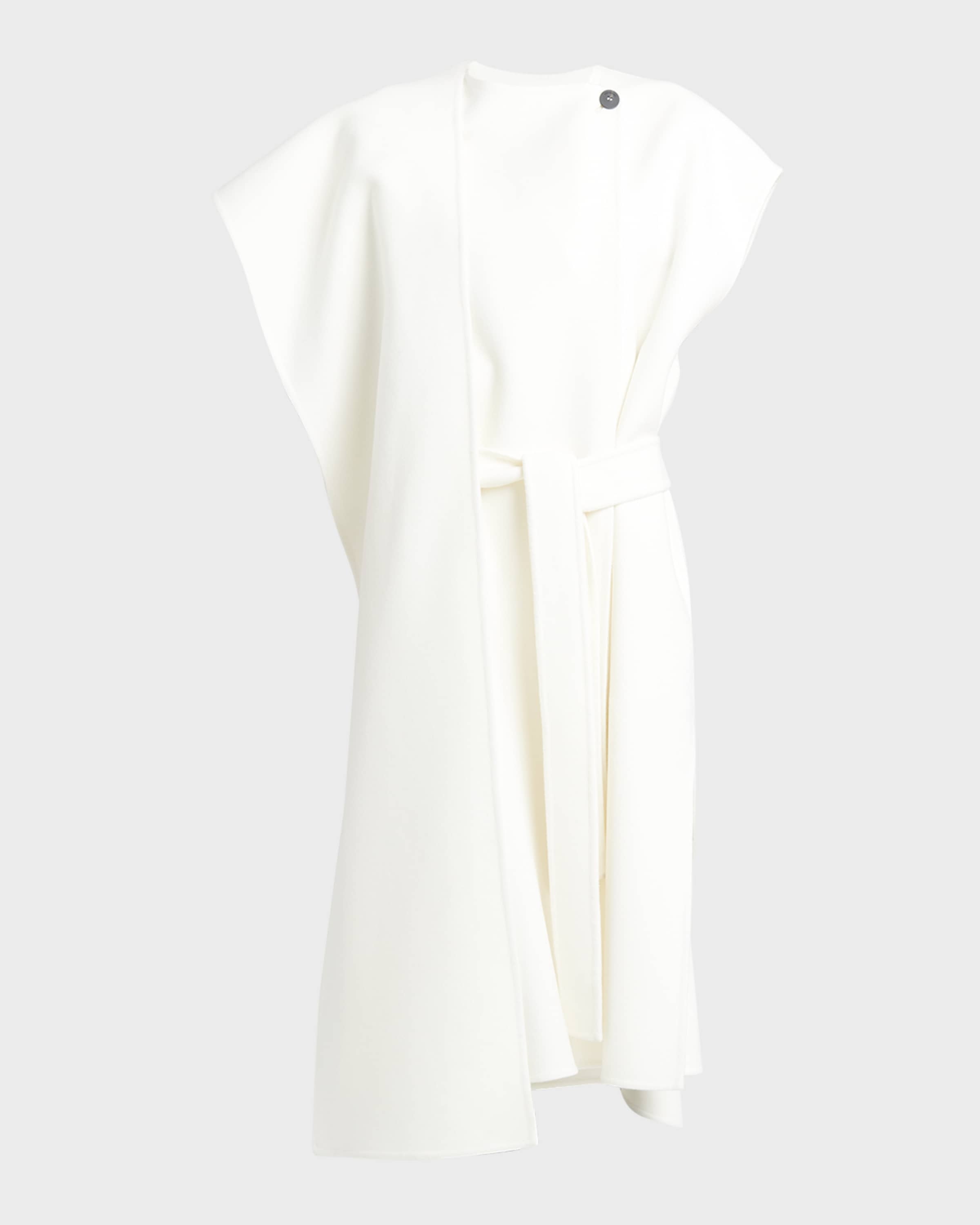 Short-Sleeve Midi Wrap Coat Dress - 1