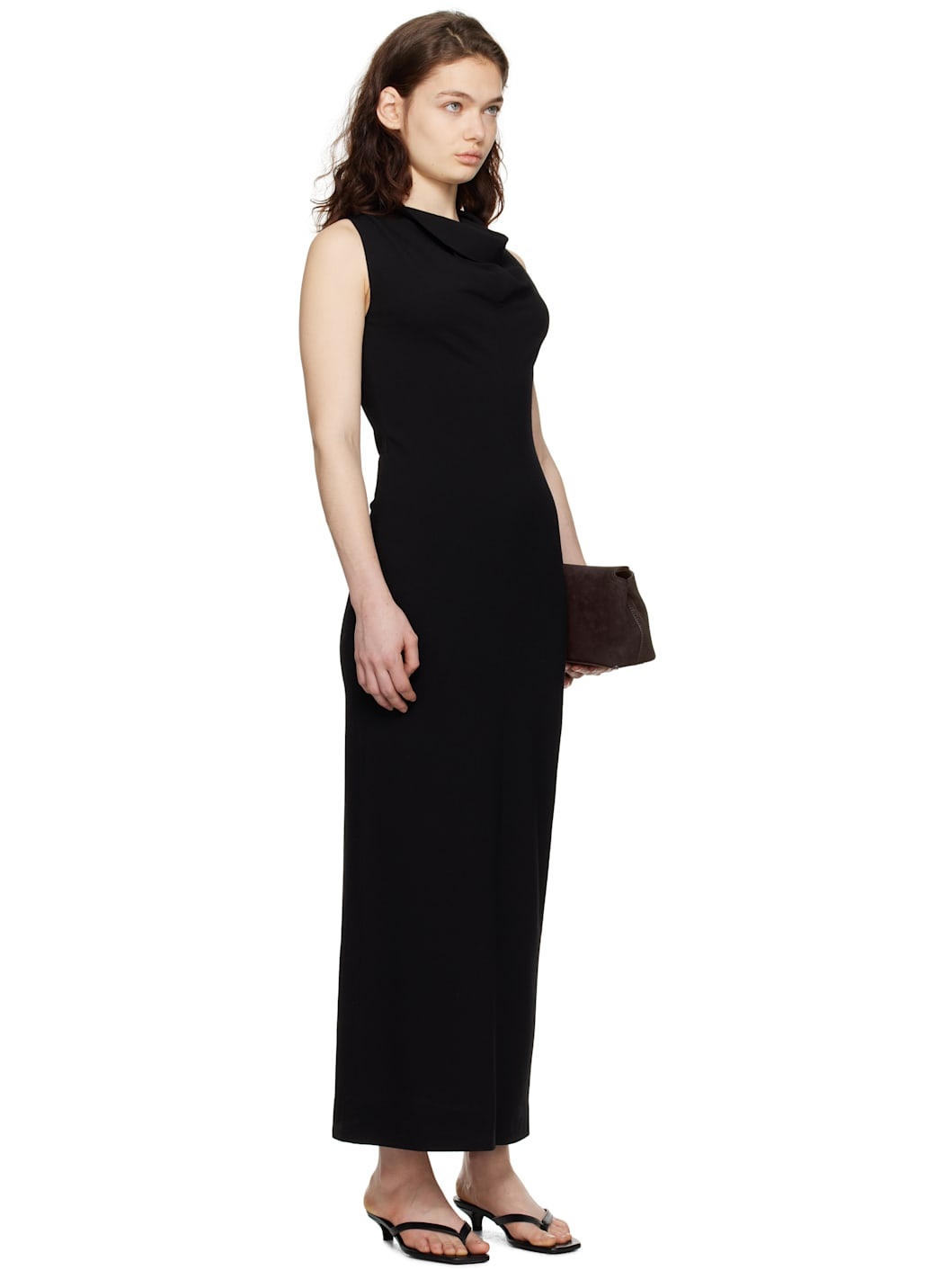 Black Cowl-Neck Maxi Dress - 2