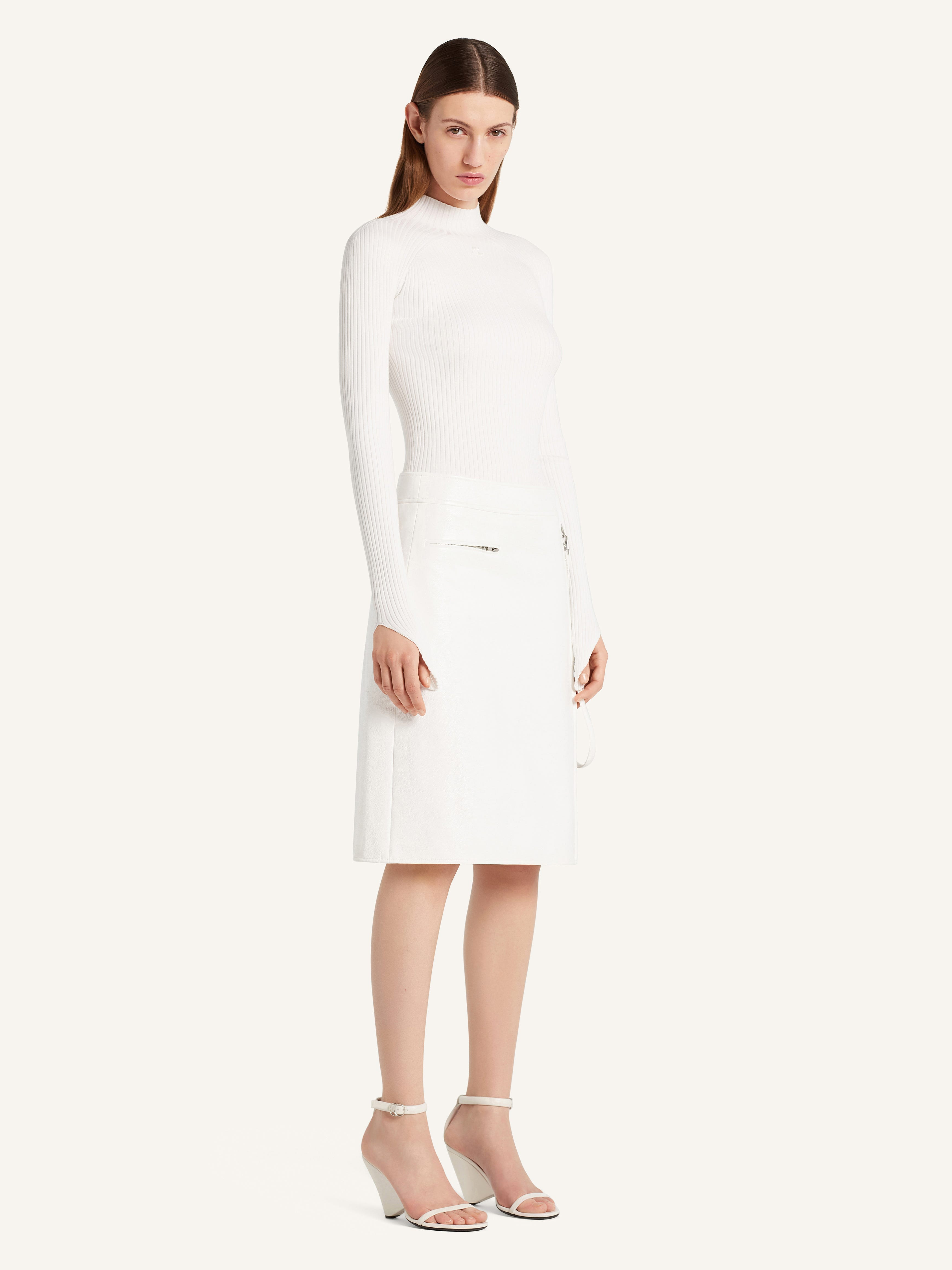 ZIPPED VINYL SKIRT - 3