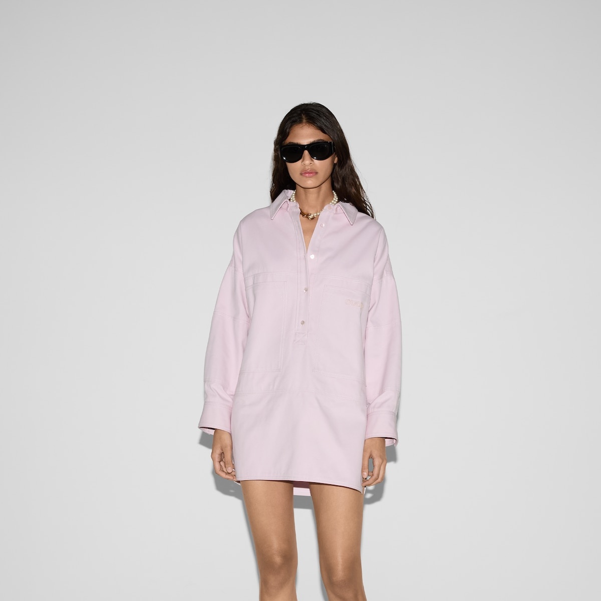 Embroidered cotton canvas shirt - 3