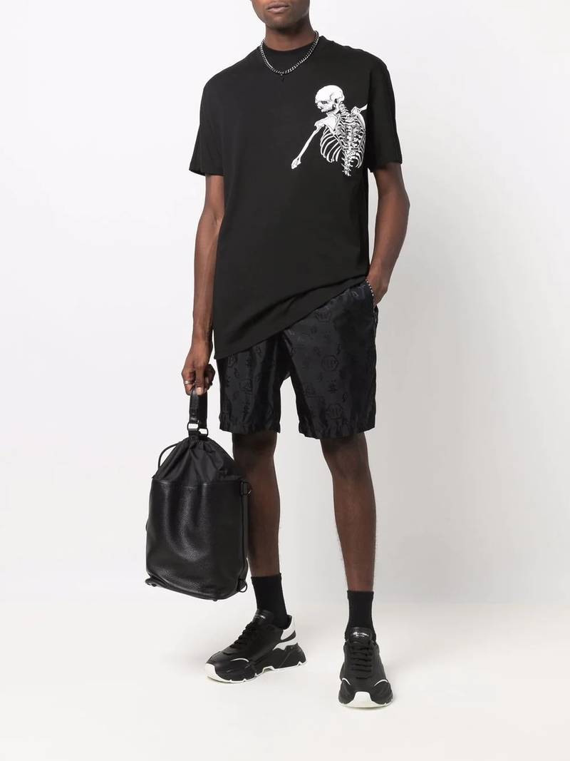 PHILIPP PLEIN Skeleton logo print T-shirt outlook