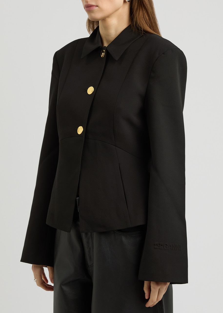 Ganni Logo-embossed Twill Jacket - 2