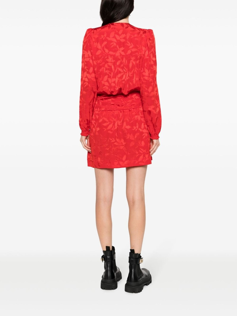floral-jacquard wrap minidress 4