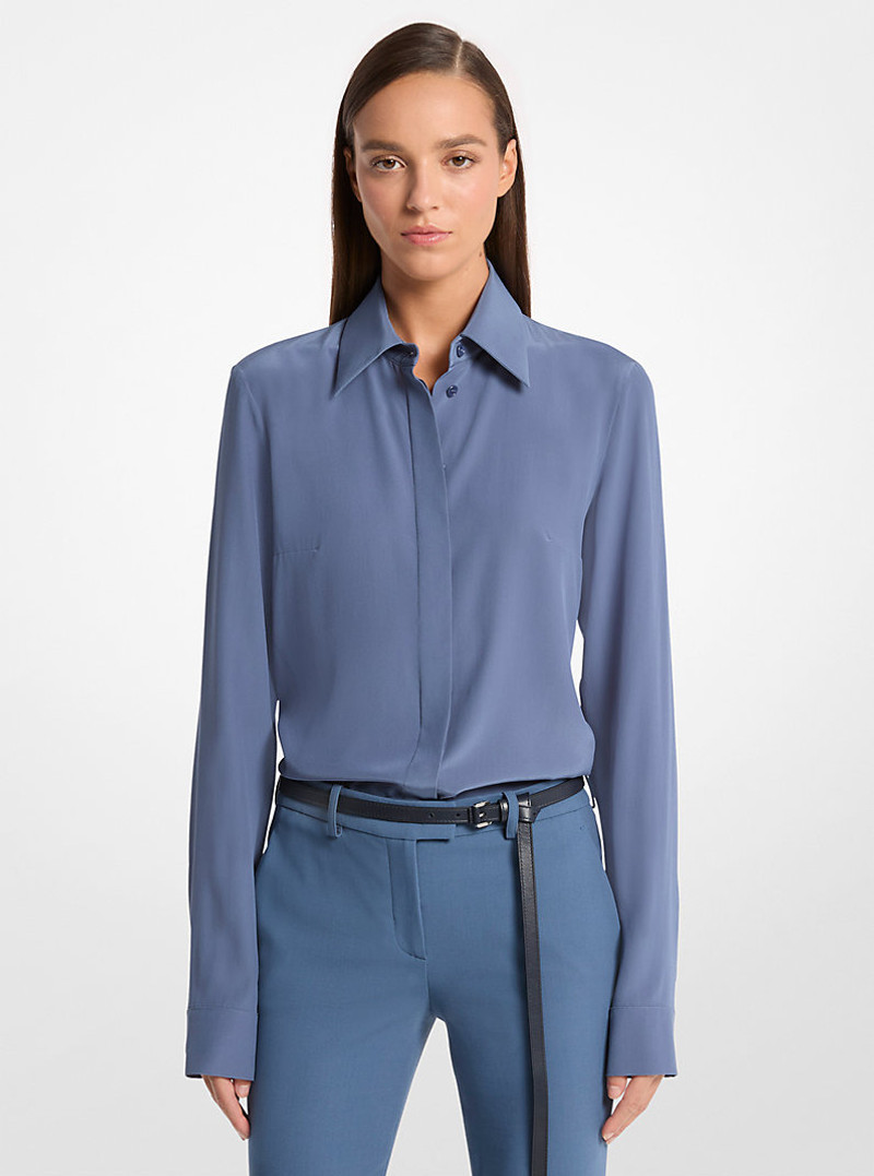 Hansen Silk Crepe De Chine Shirt 1