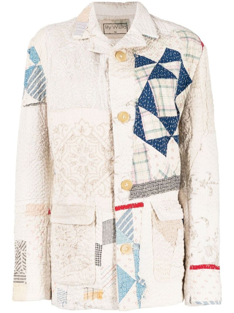 patchwork-design jacket - 1